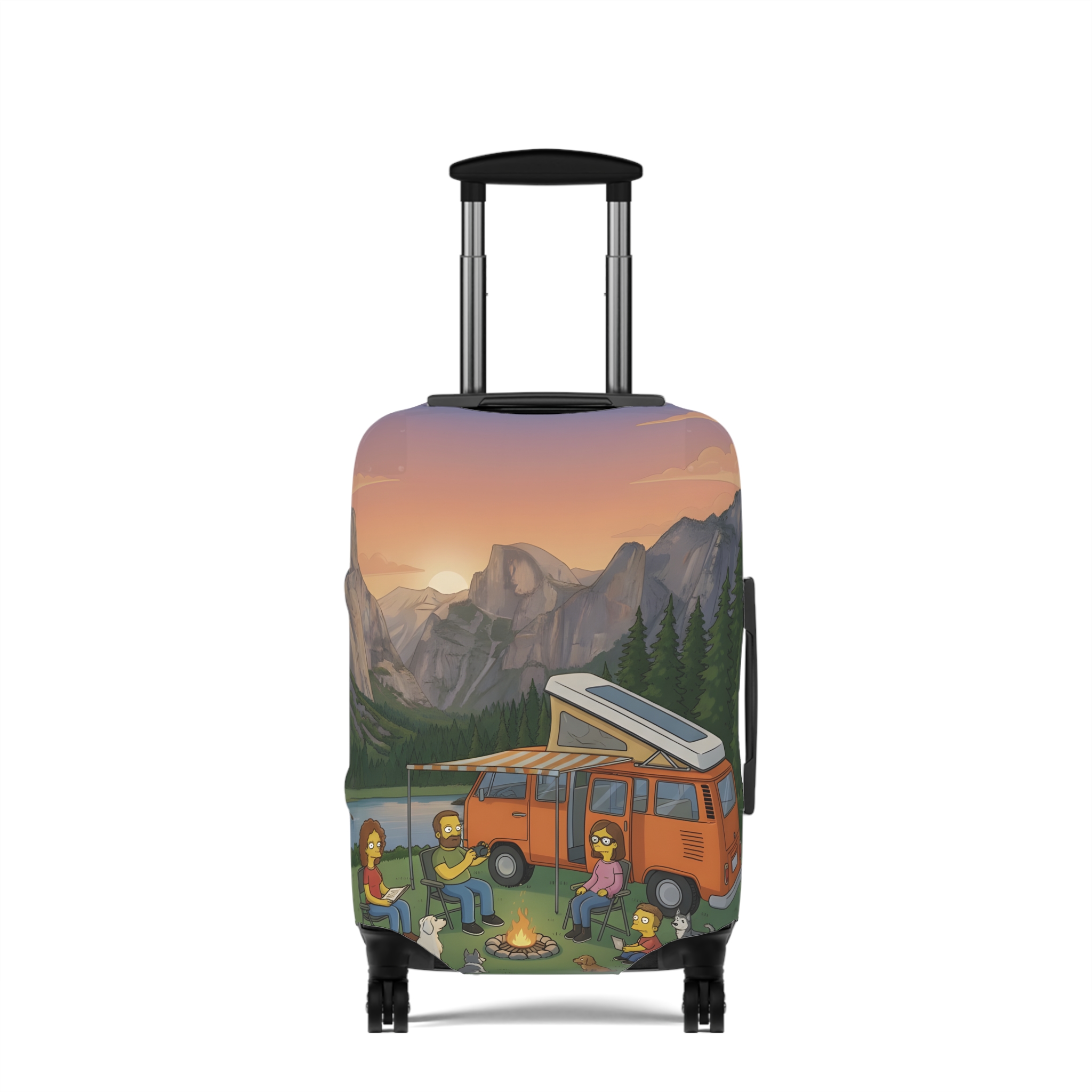 Luggage Cover — Adventure Camper Sketch Travel Suitcase(Design Sitcom-Line)