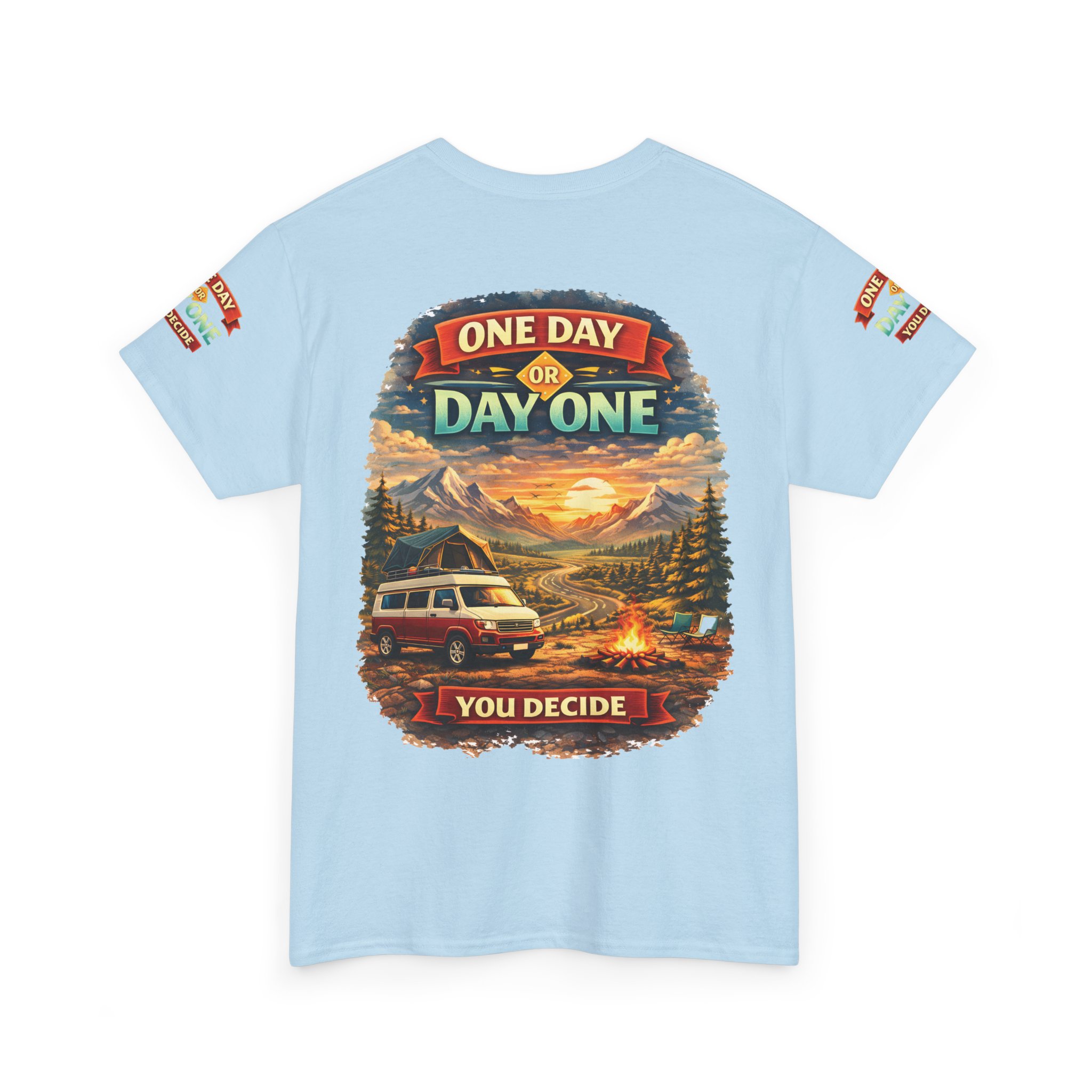 6580047221216884634_2048.jpeg Unisex Heavy Cotton Tee — "One Day Or Day One" Design Scenic-Line