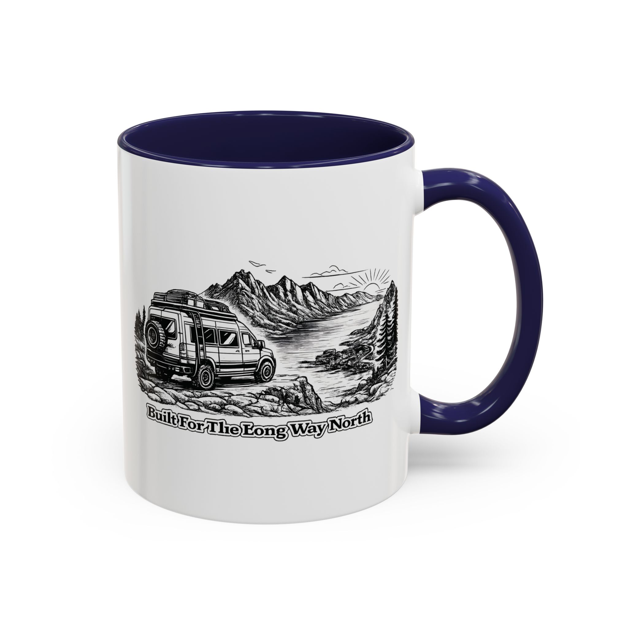 658628055984396764_2048.jpeg Accent Coffee Mug (11, 15oz) — "Built For The Long Way North" Design Minimal-Line