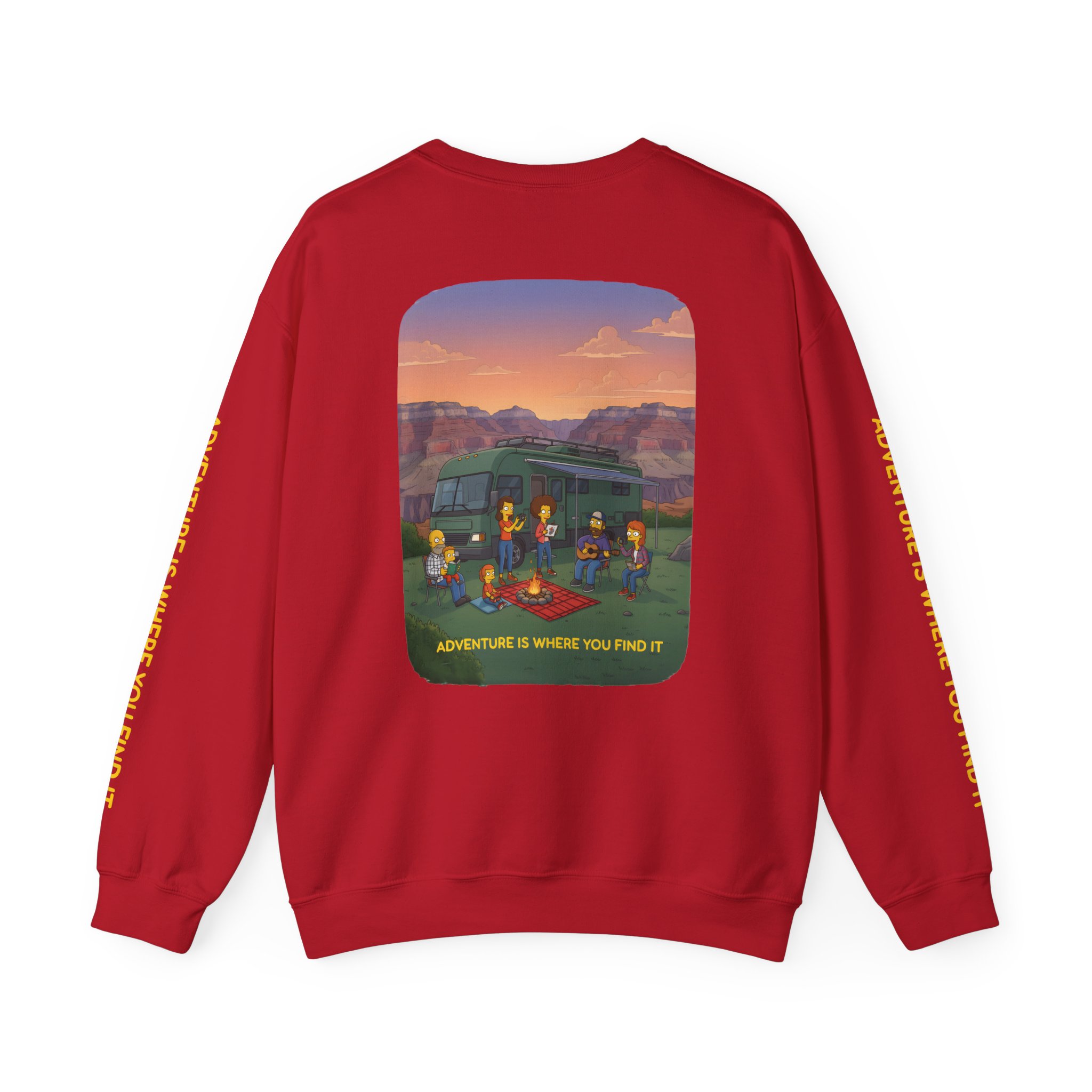 Unisex Heavy Blend™ Crewneck Sweatshirt — "Adventure Is Where You Find It" Design Sitcom-Line