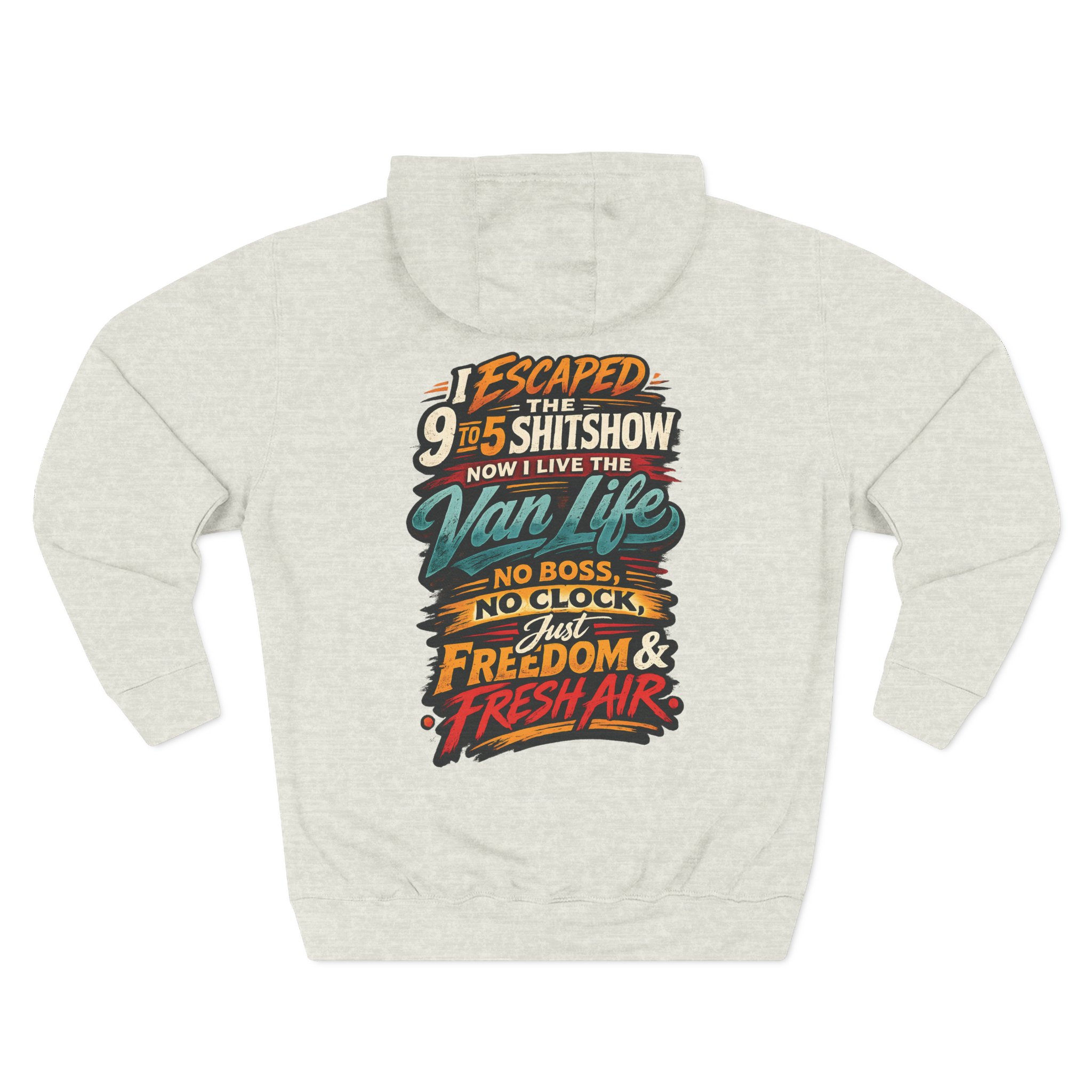 6589917202892389687_2048.jpeg Three-Panel Fleece Hoodie - "I Escaped The 9 To 5" Design F**K-Line