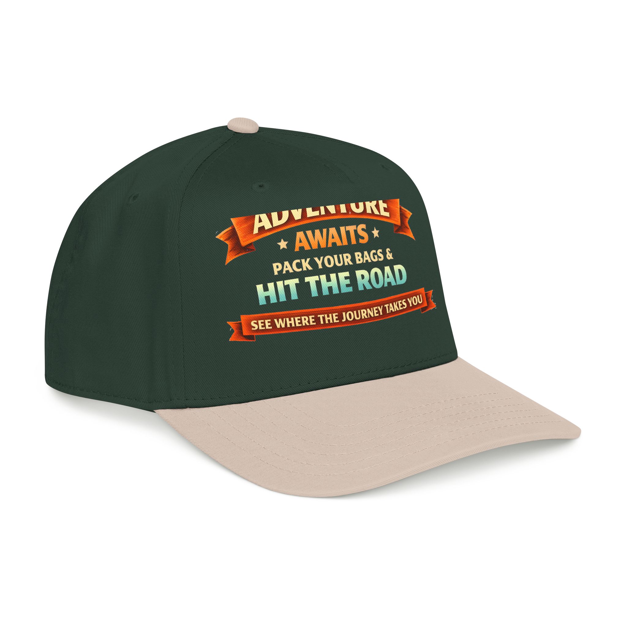 Baseball Cap - "Adventure Awaits-Pack Your Bags" Design Scenic-Line