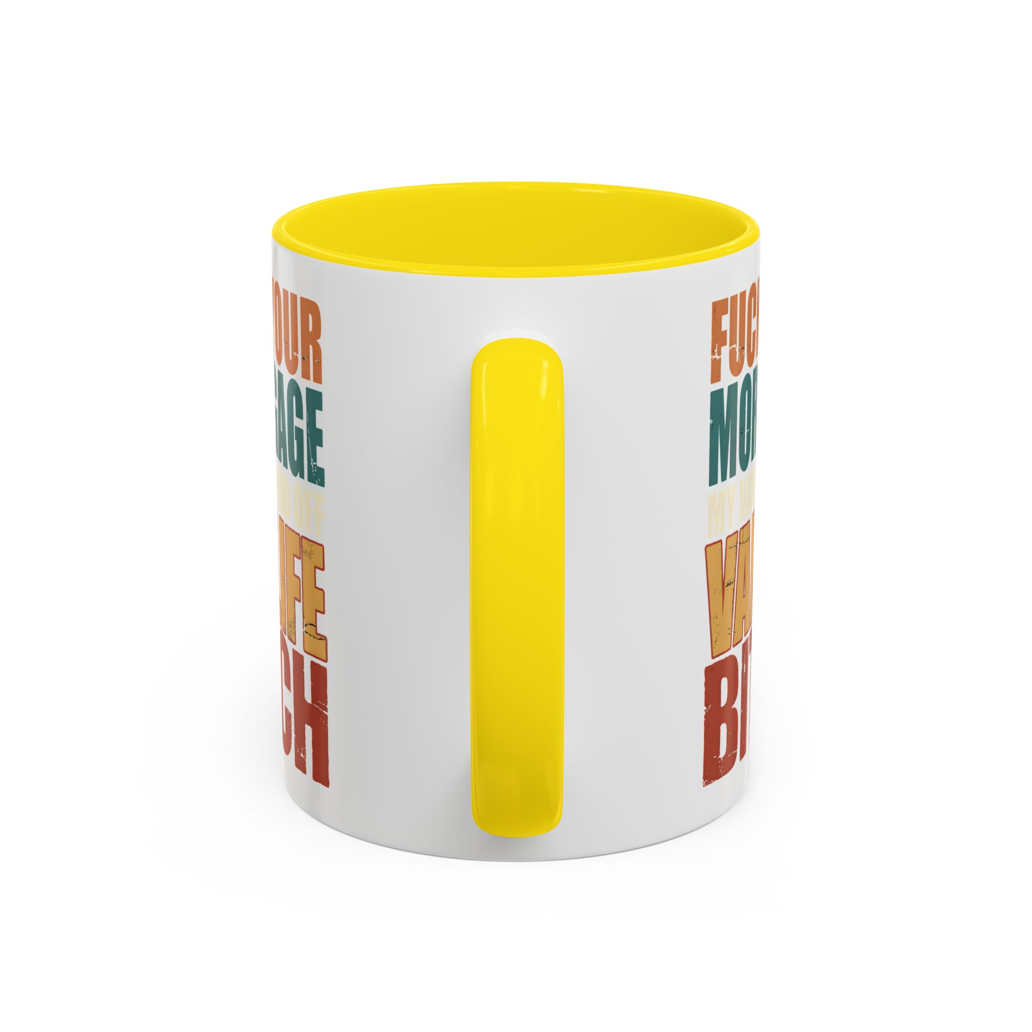 Accent Coffee Mug (11, 15oz) — "Fuck Your Mortgage" Design F**K-Line