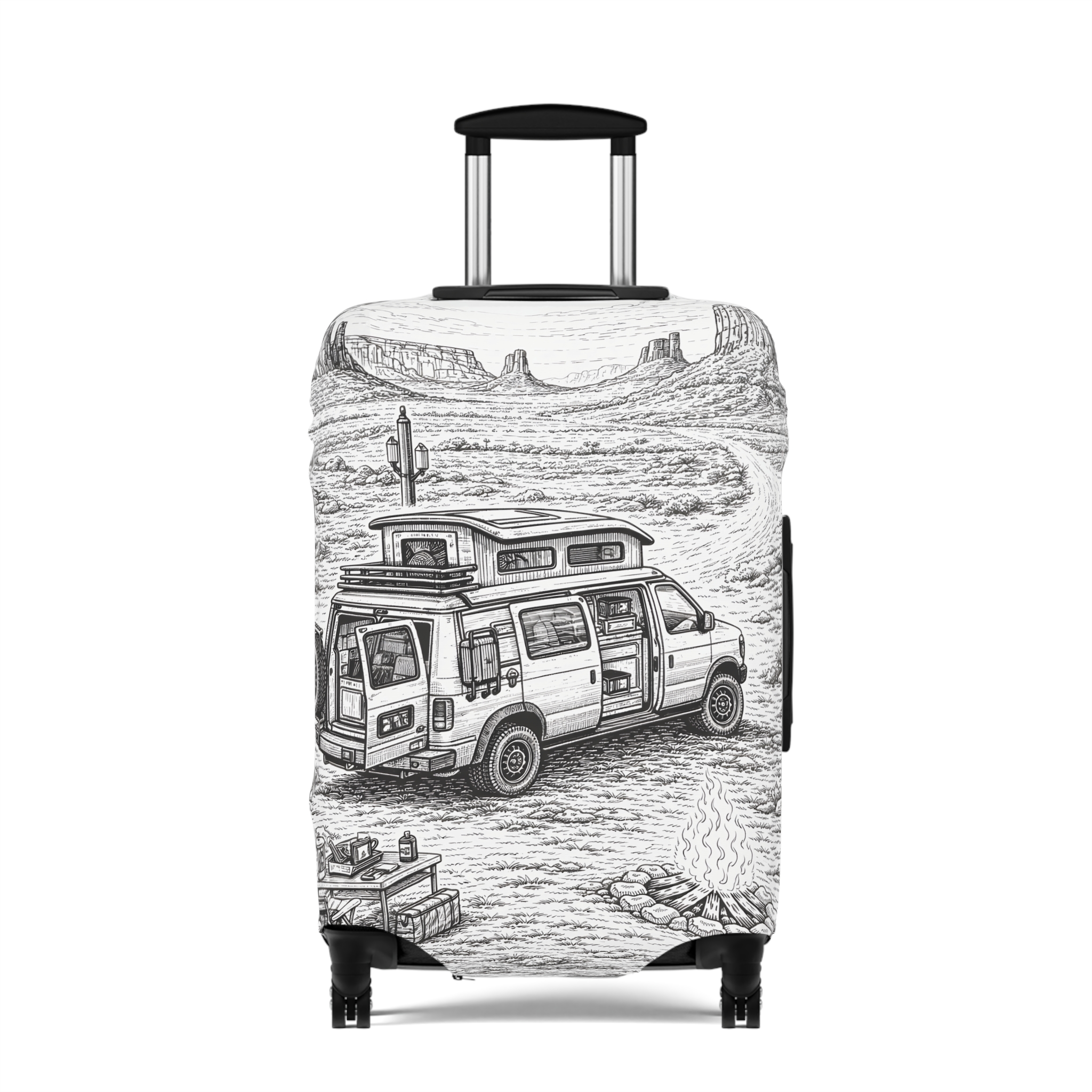 6592205100612813823_2048.jpeg Luggage Cover — Adventure Camper Sketch Travel Suitcase