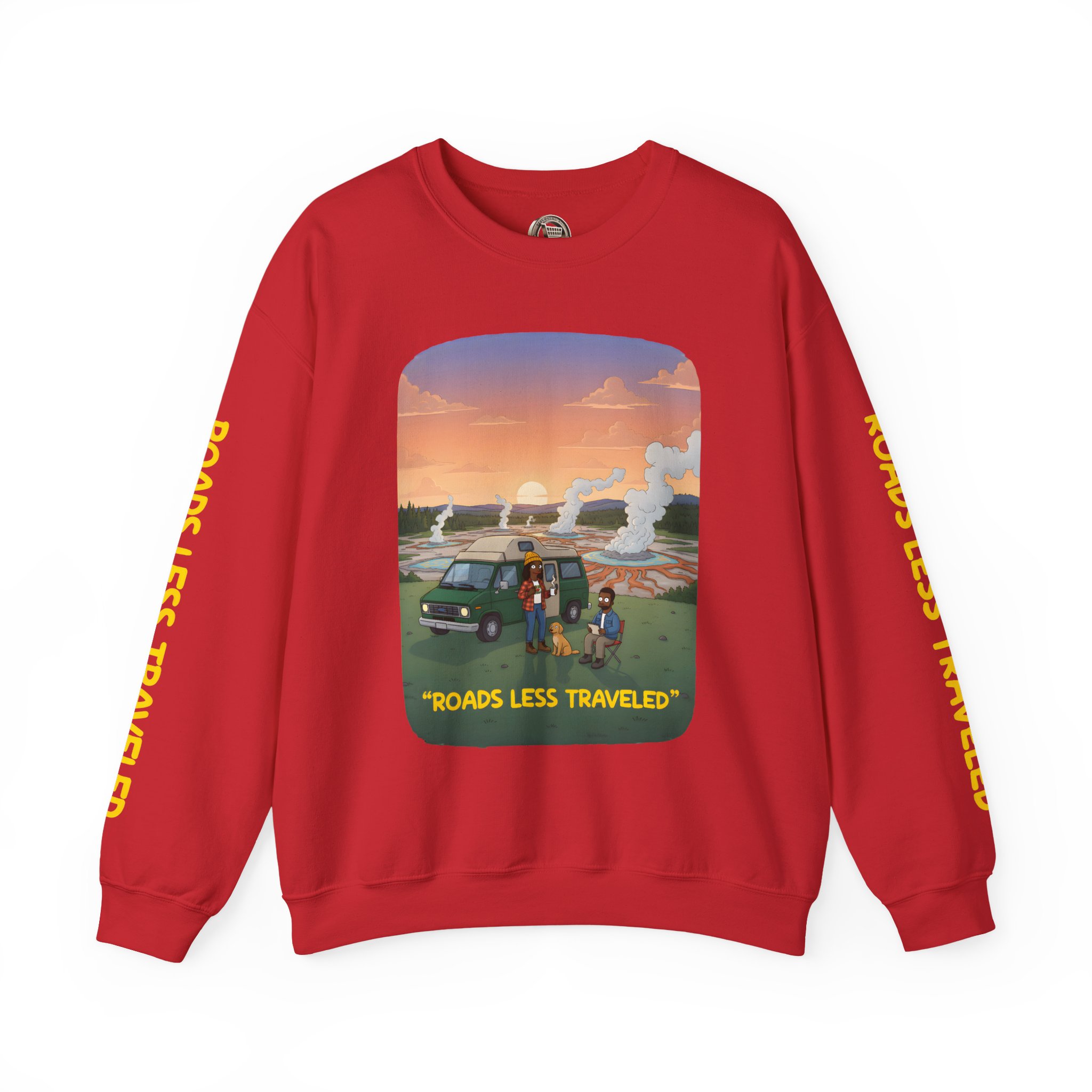 Unisex Heavy Blend™ Crewneck Sweatshirt — "Roads Less Traveled" Design Sitcom-Line