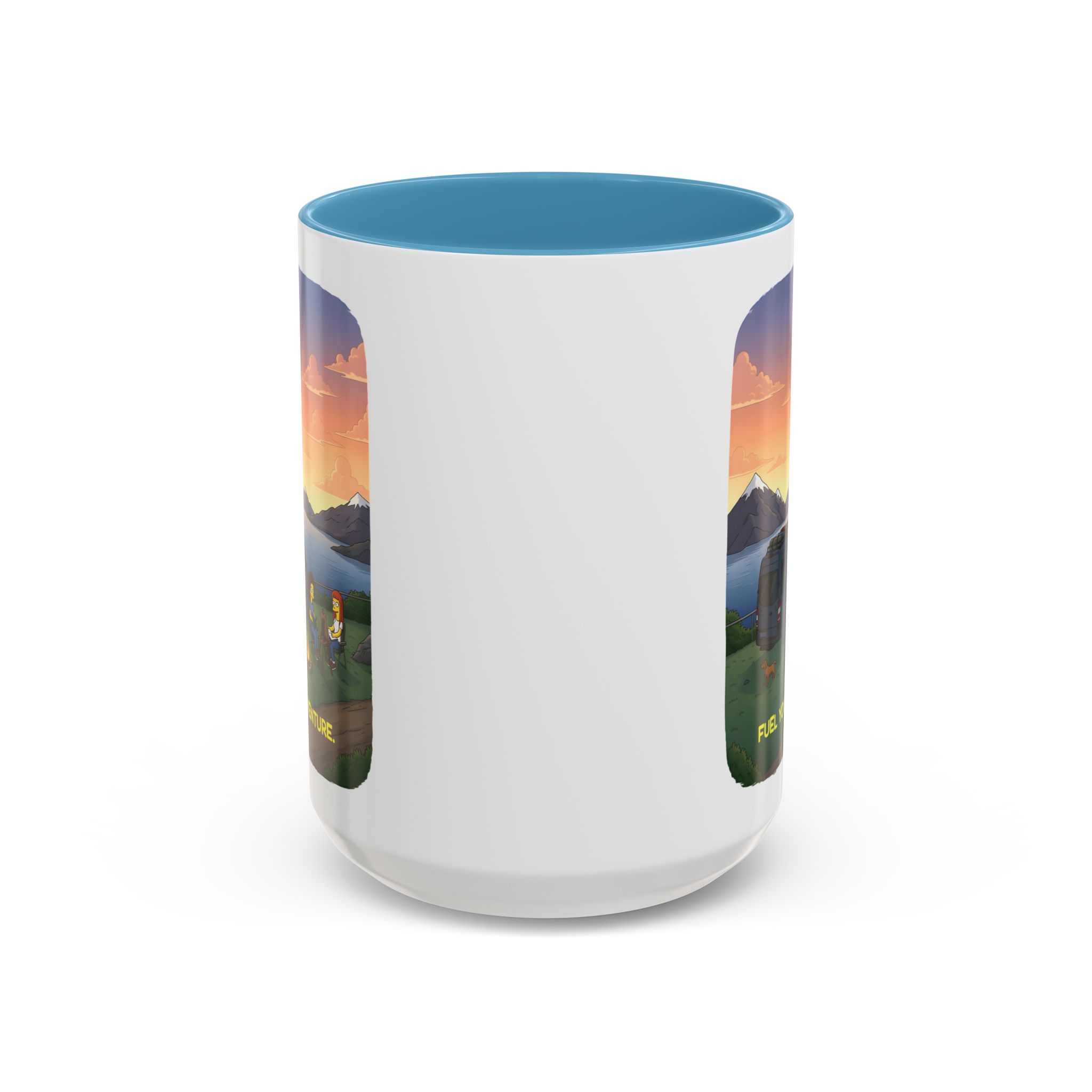 Accent Coffee Mug (11, 15oz) — "Fuel Your Adventure" Design Sitcom-Line