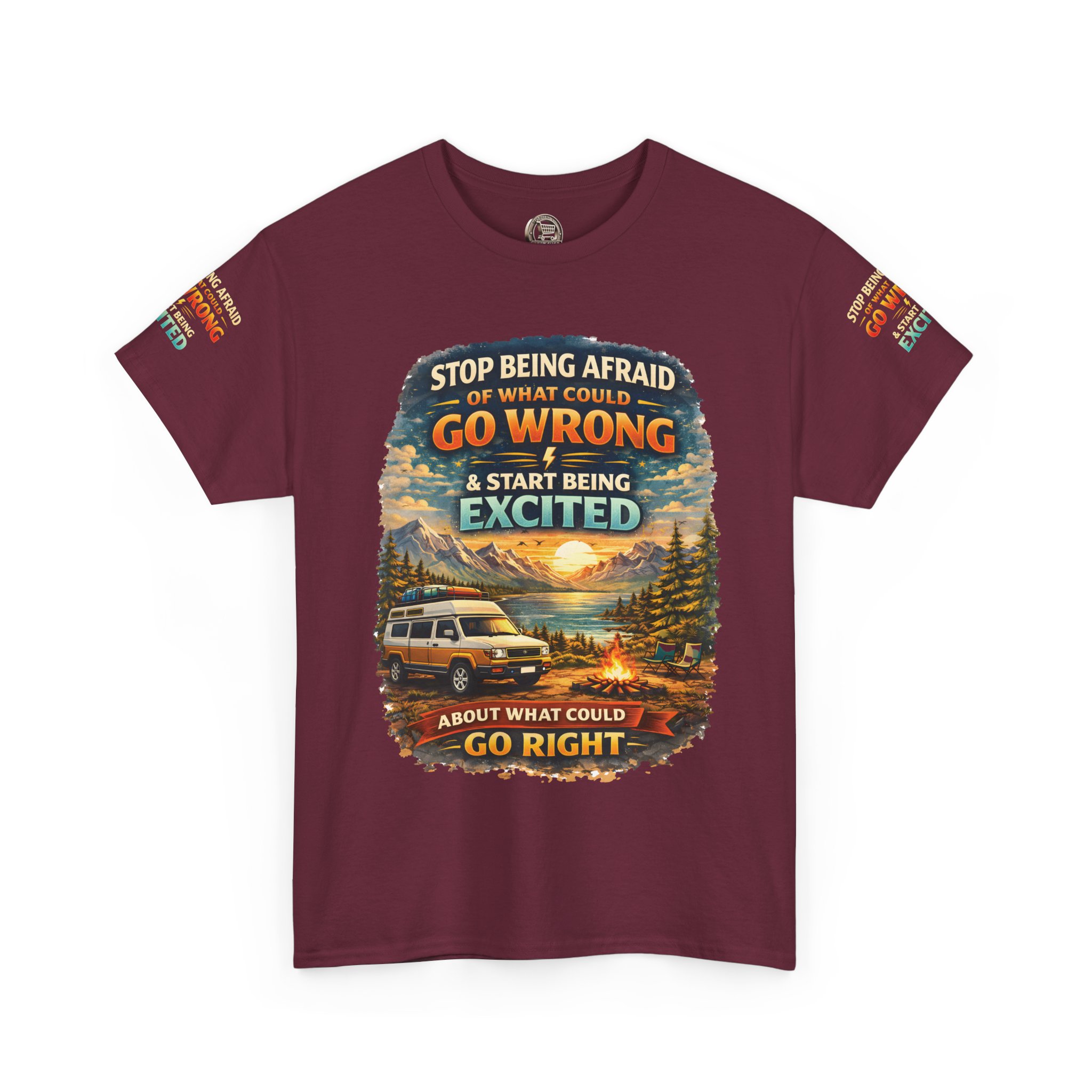 6604419236370456751_2048.jpeg Unisex Heavy Cotton Tee — "Stop Being Afraid Of What Could Go Wrong" Design Scenic-Line