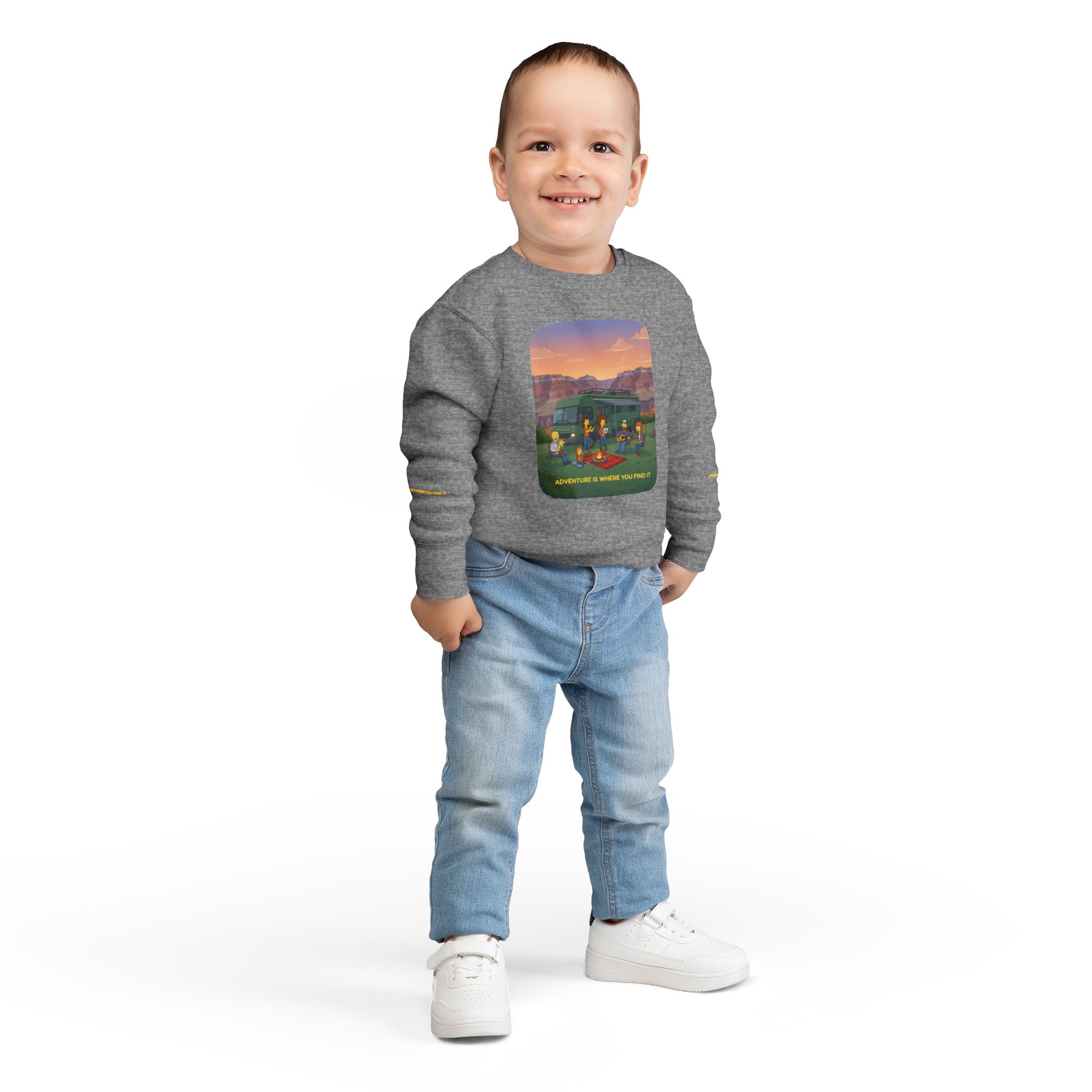 Toddler Sweatshirt - "Adventure Is Where You Find It" (Design Sitcom-Line)
