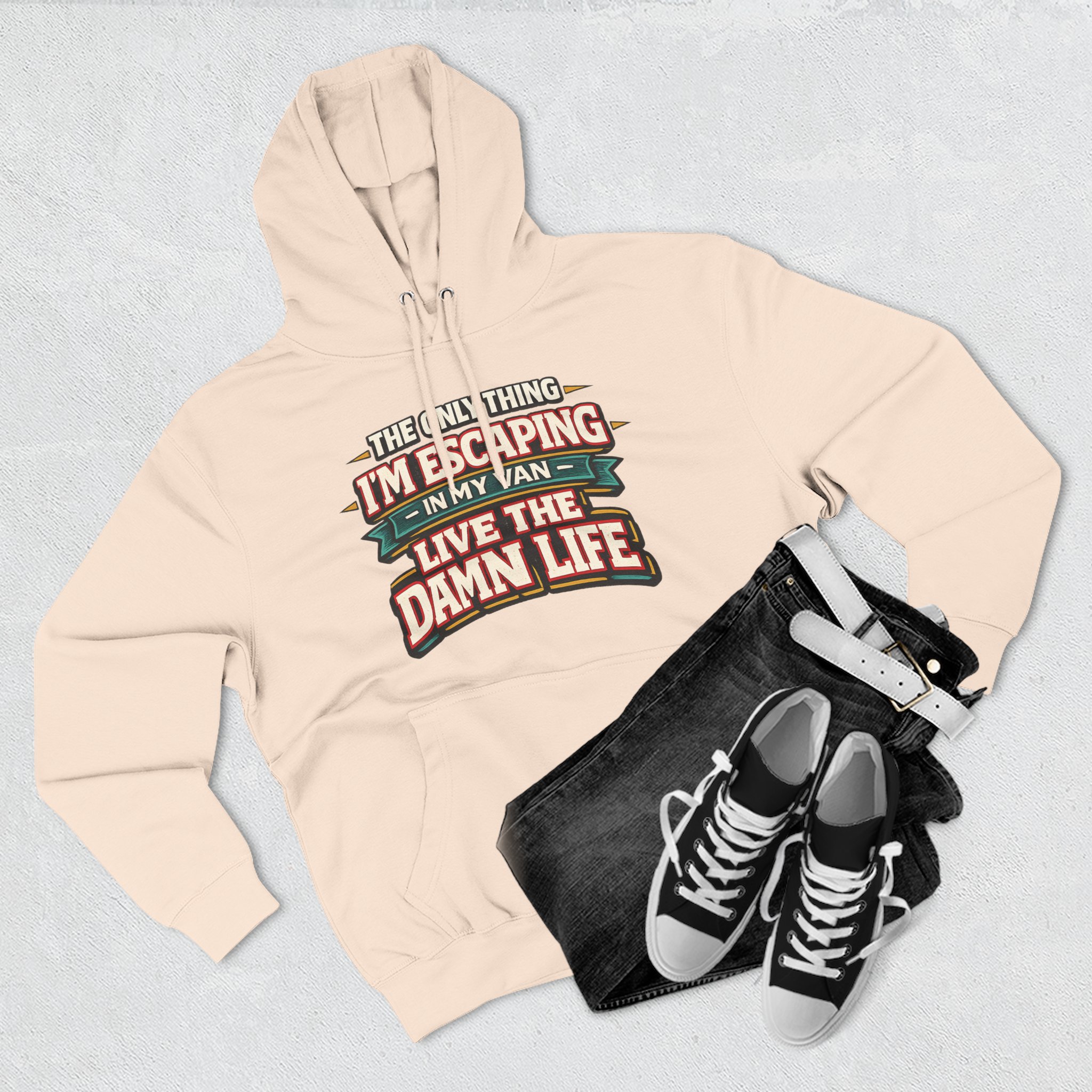 6608106336771528398_2048.jpeg Three-Panel Fleece Hoodie - "The Only Thing I´m Escaping" Design F**K-Line