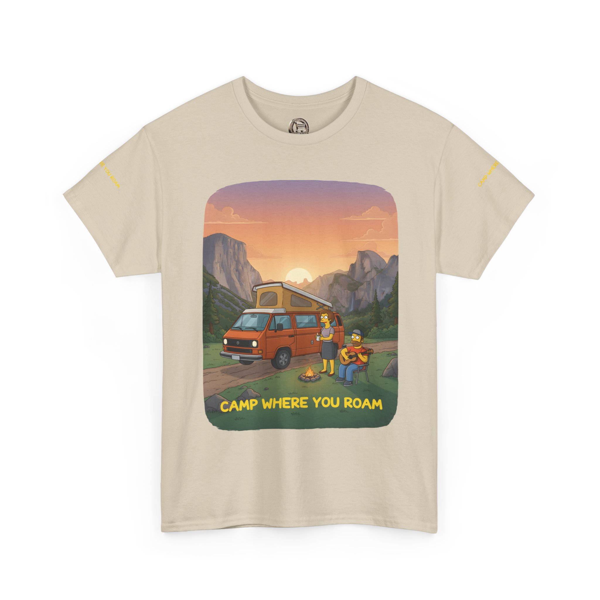 Unisex Heavy Cotton Tee — "Camp Where You Roam" Design Sitcom-Line