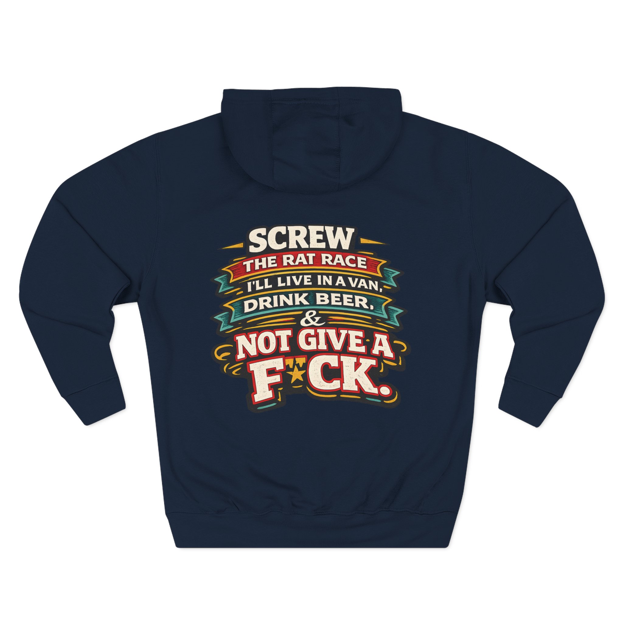 6616186576253962498_2048.jpeg Three-Panel Fleece Hoodie - "Screw The Rat Race" Design F**K-Line