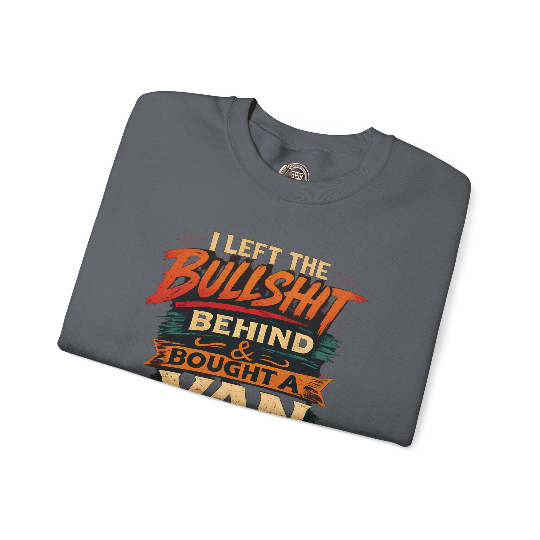 Unisex Heavy Blend™ Crewneck Sweatshirt — "I Left The Bullshit" Design F**K-Line