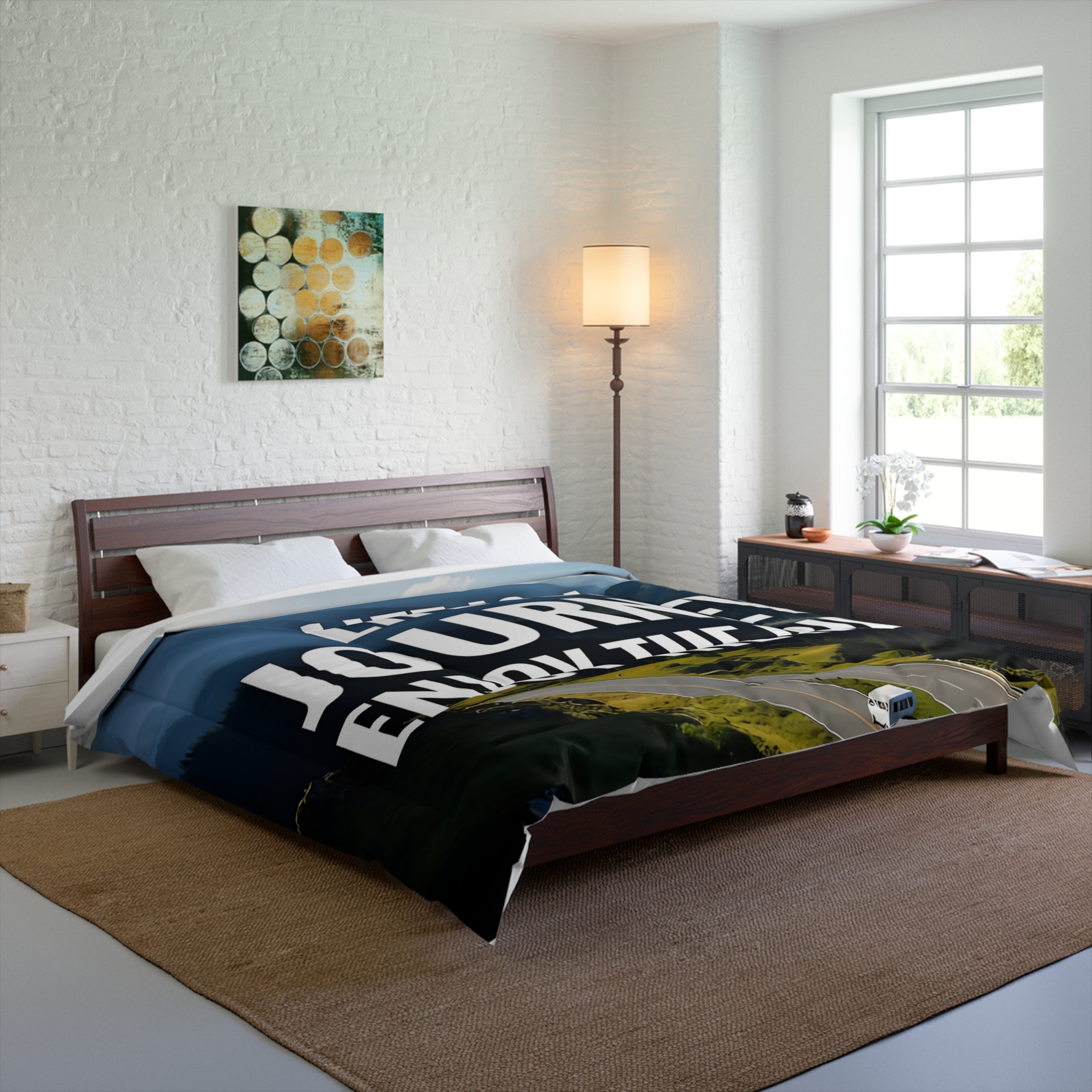 Comforter — "Life Is a Journey, Enjoy the Ride" Scenic Mountain Road Bedding