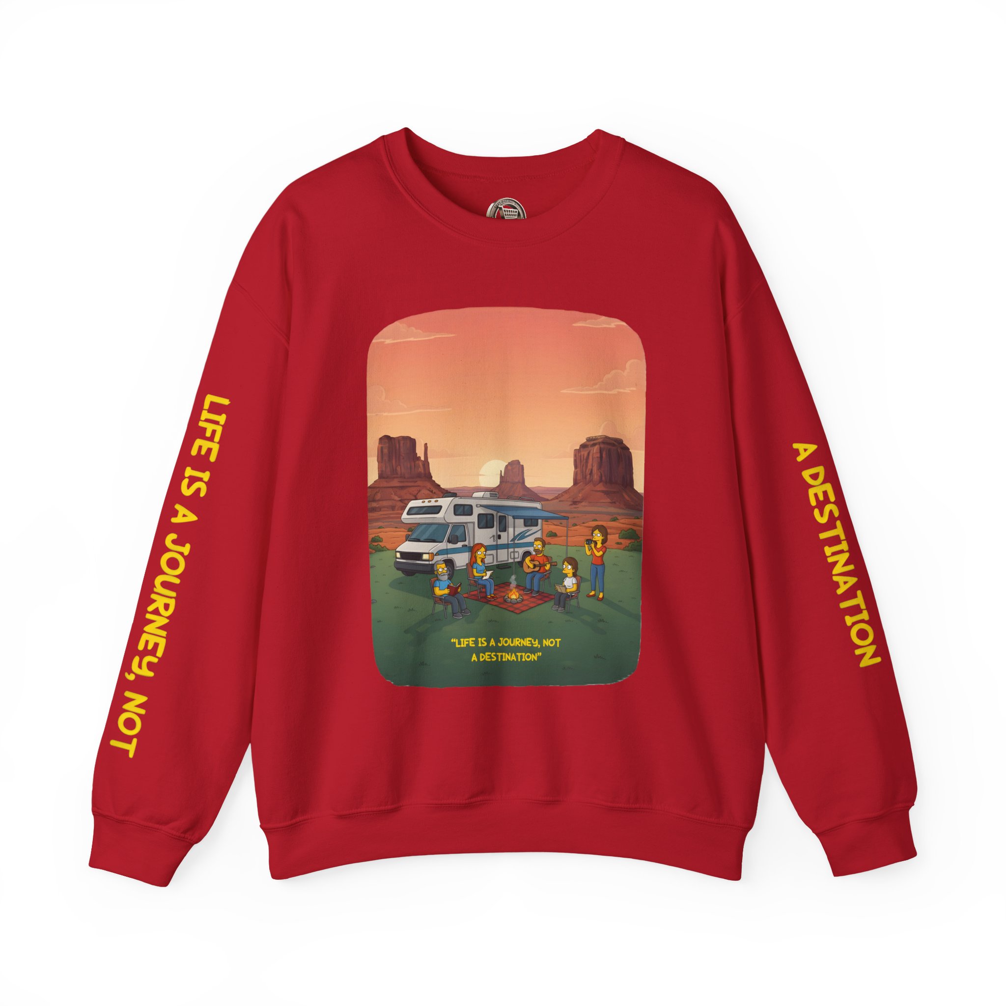 Unisex Heavy Blend™ Crewneck Sweatshirt — "Life Is A Journey-Not A Destination" Design Sitcom-Line