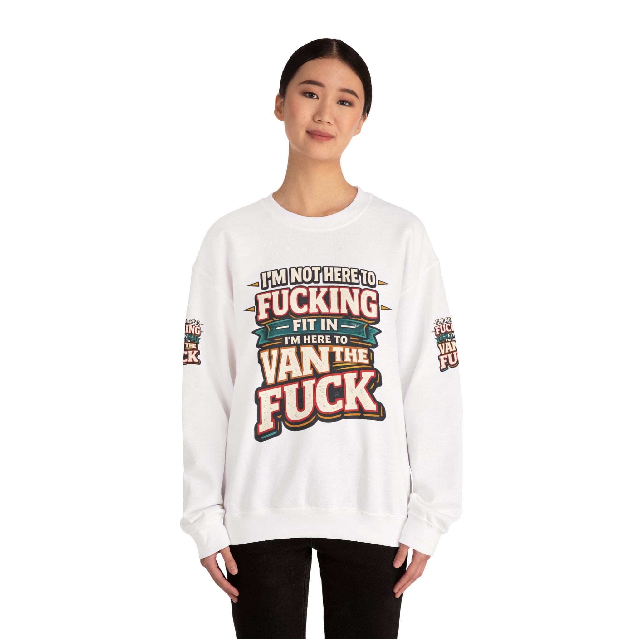 6639642539774241706_2048.jpeg Unisex Heavy Blend™ Crewneck Sweatshirt — "I´m Not Here To Fucking Fit In" Design F**K-Line