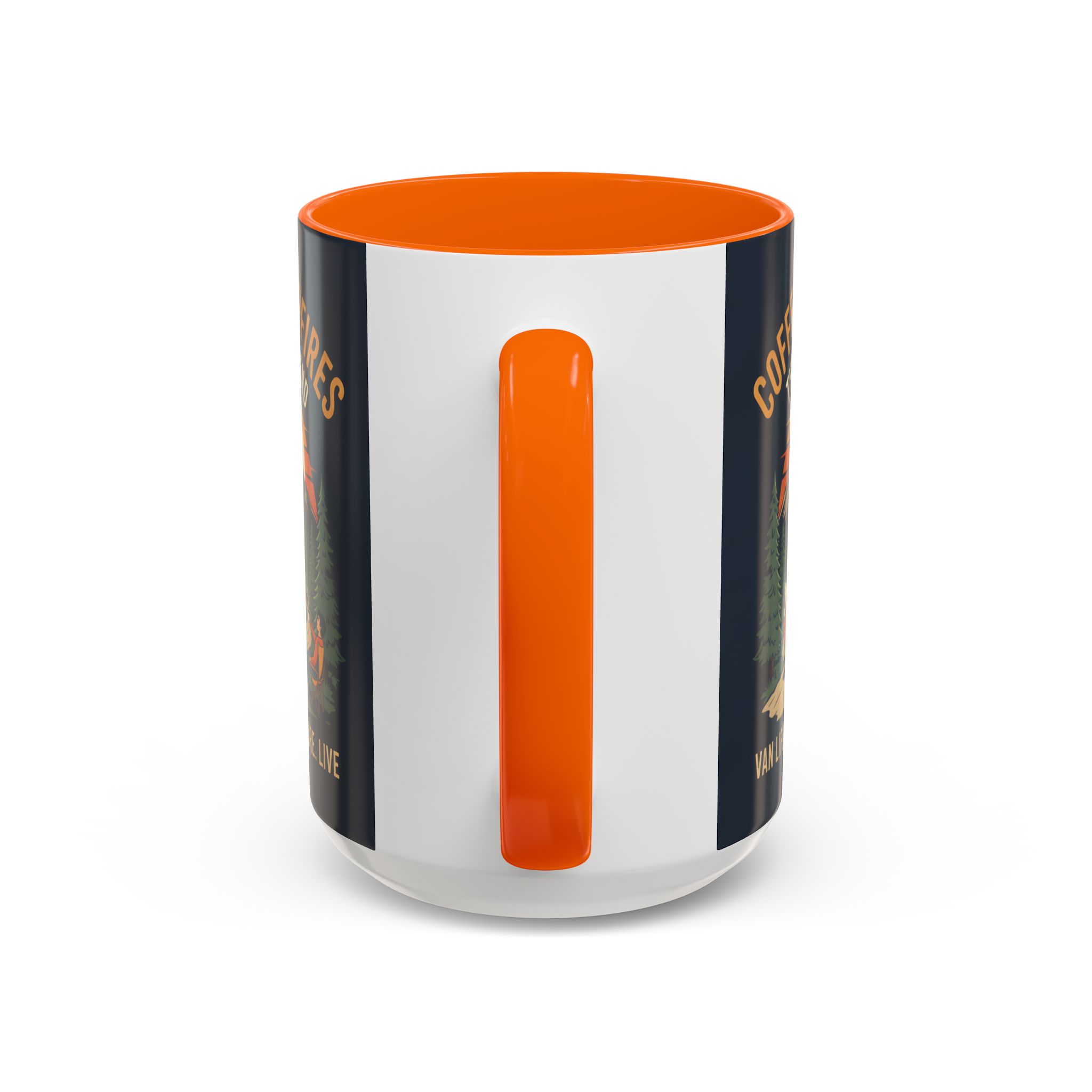 Accent Coffee Mug (11, 15oz) — "Coffee and campfires"