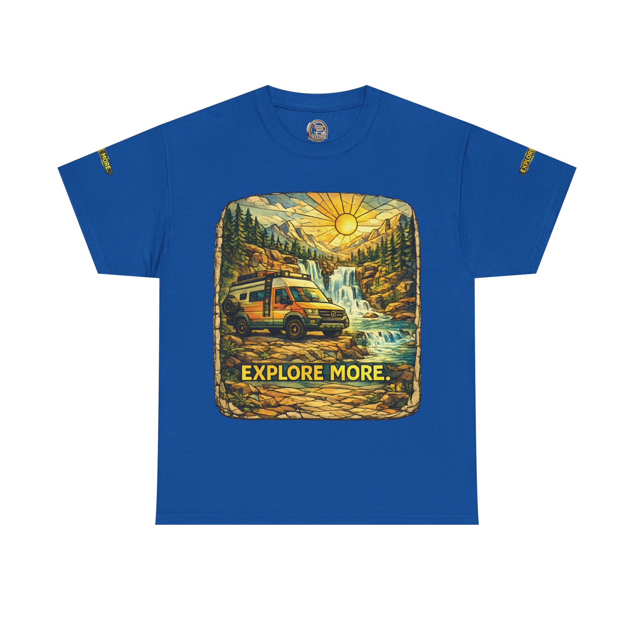 Unisex Heavy Cotton Tee — "Explore More" Design Cubic-Line