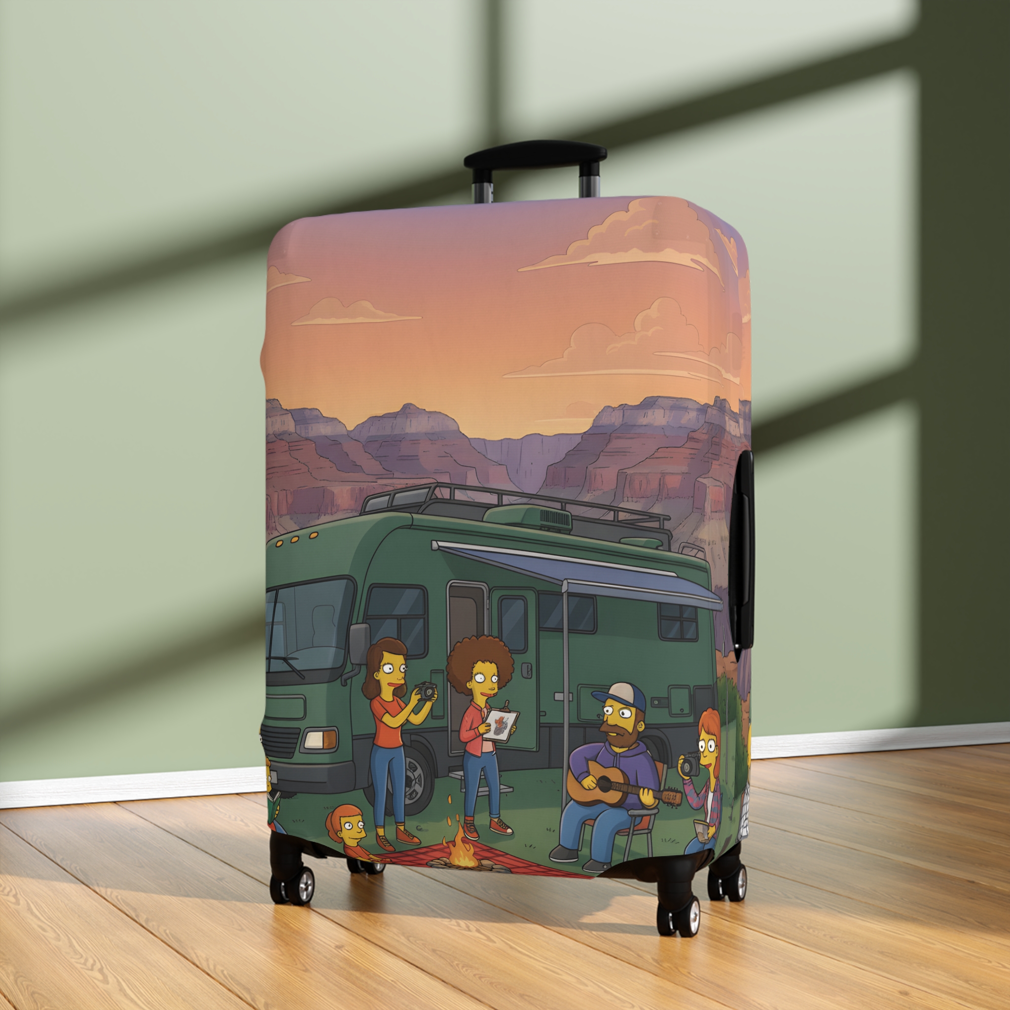6645295015136683625_2048.jpeg Luggage Cover — Adventure Camper Sketch Travel Suitcase(Design Sitcom-Line)