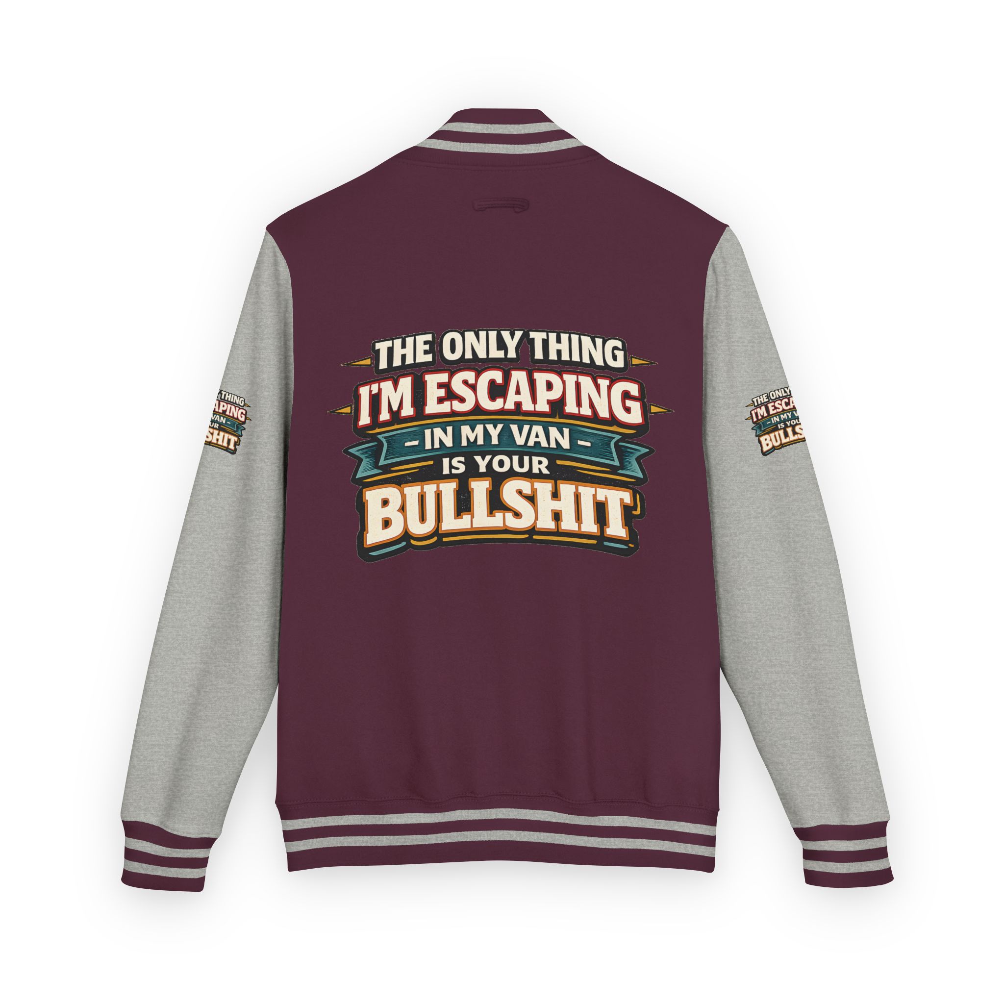 Unisex Heavyweight Letterman Jacket — "The Only Thing I´m Escaping" Design F**K-Line