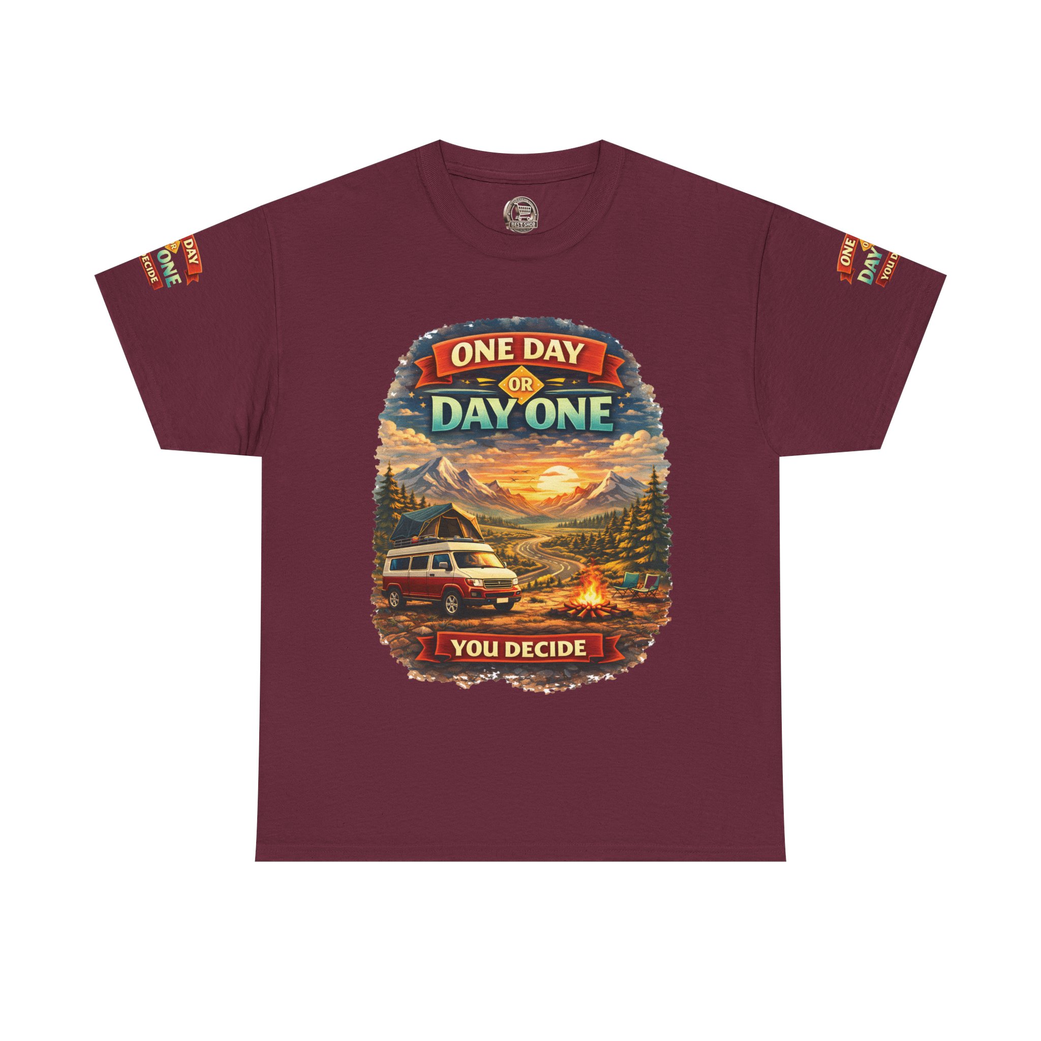 6652962874552781202_2048.jpeg Unisex Heavy Cotton Tee — "One Day Or Day One" Design Scenic-Line