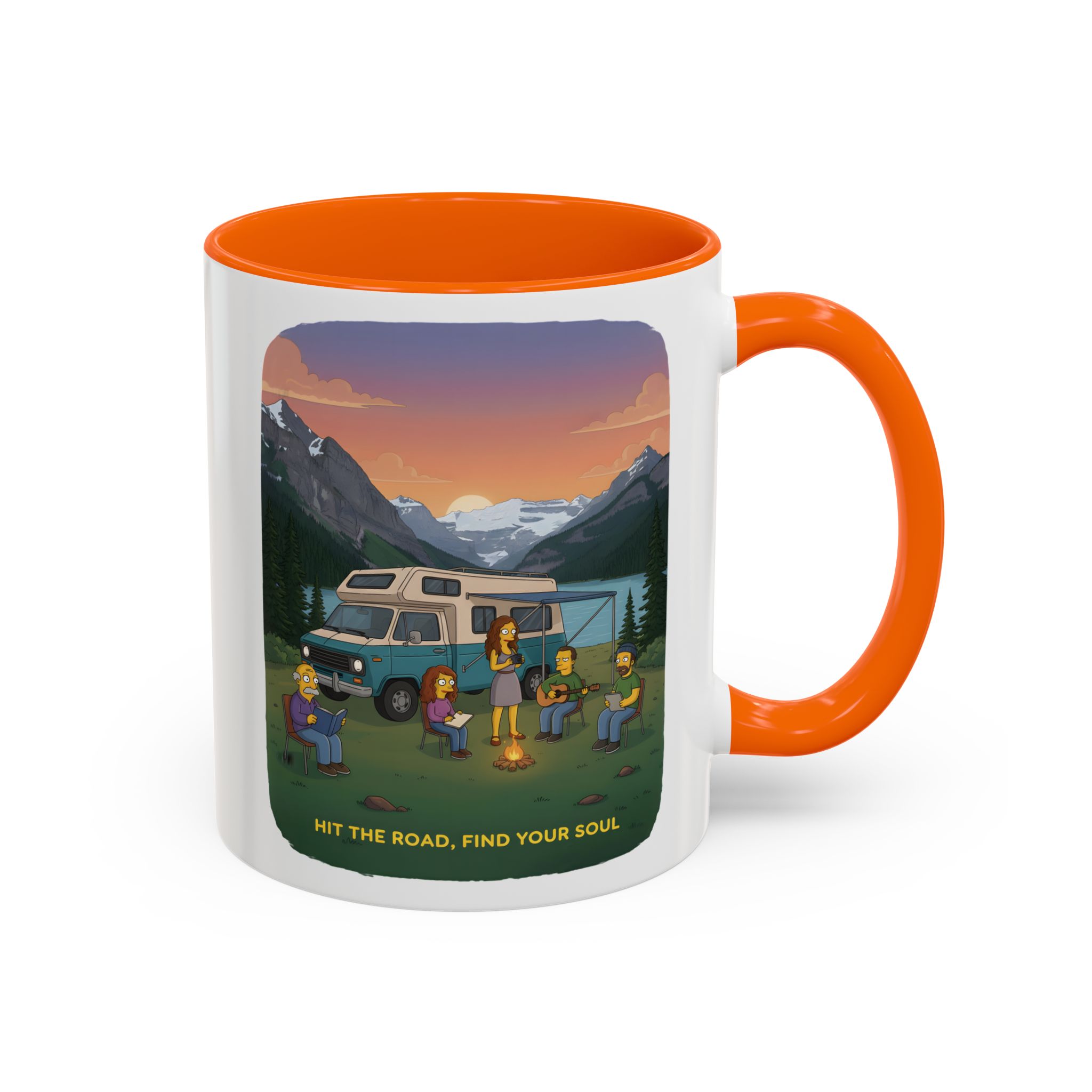 Accent Coffee Mug (11, 15oz) — "Hit The Road-Find Your Soul" Design Sitcom-Line