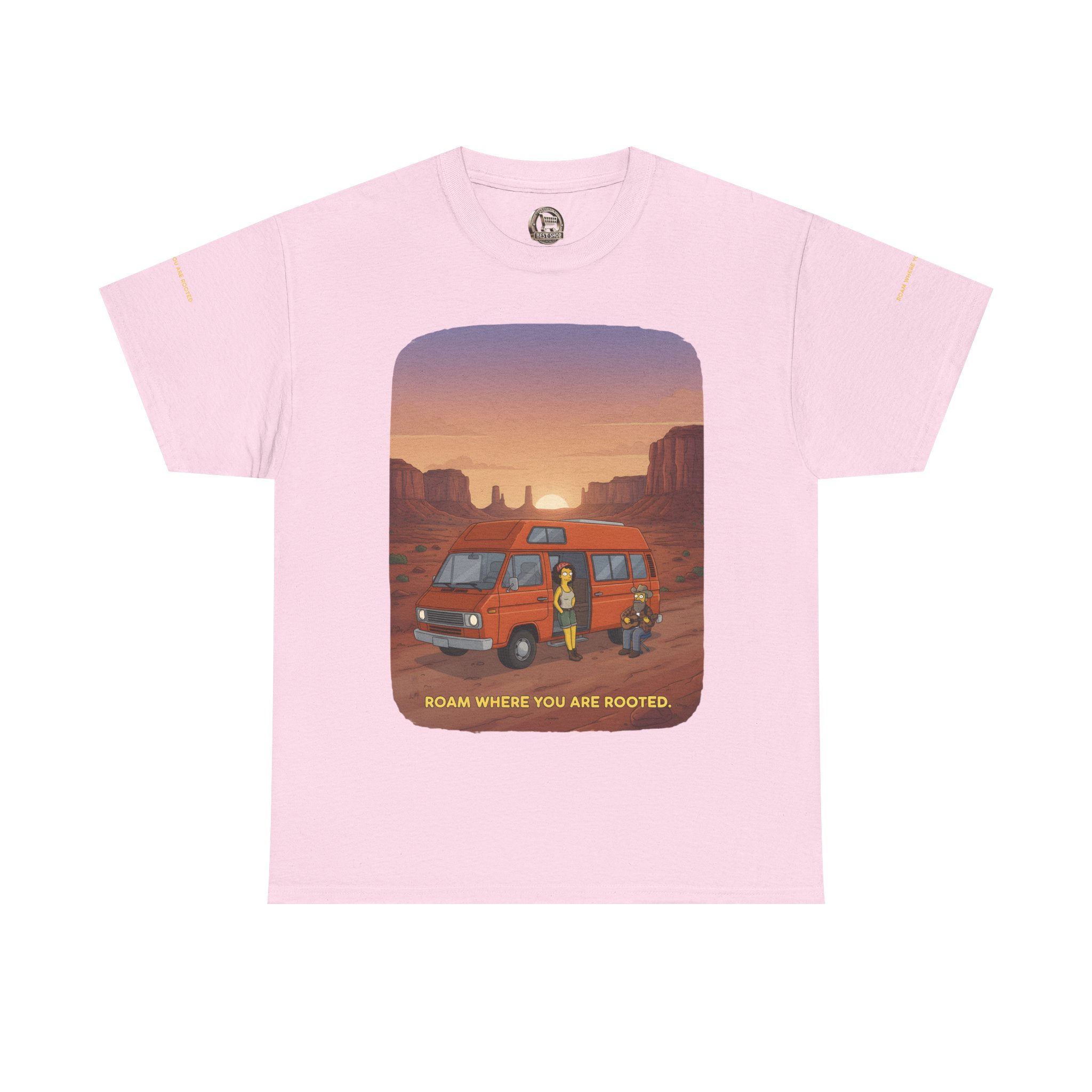 Unisex Heavy Cotton Tee — "Roam Where You Are Rooted" Design Sitcom-Line