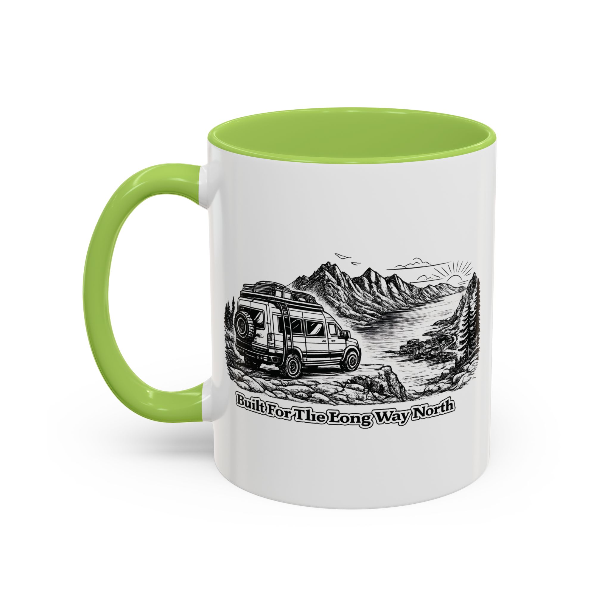 66638262258110916_2048.jpeg Accent Coffee Mug (11, 15oz) — "Built For The Long Way North" Design Minimal-Line