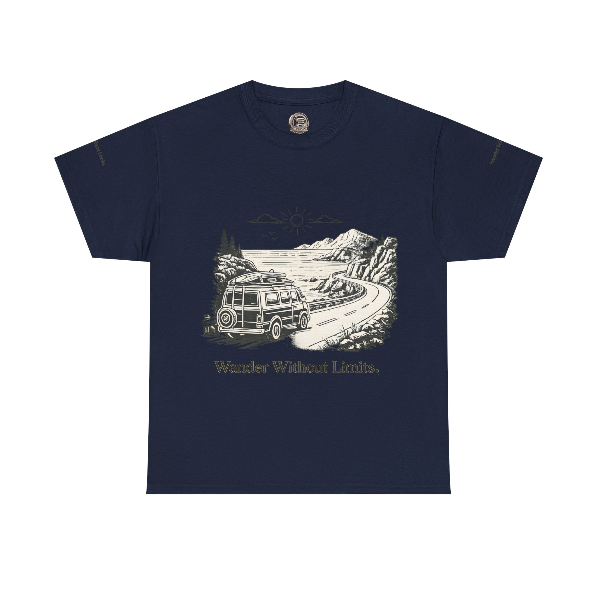 6664281424406568501_2048.jpeg Unisex Heavy Cotton Tee — "Wander Without Limits" Design Minimal-Line