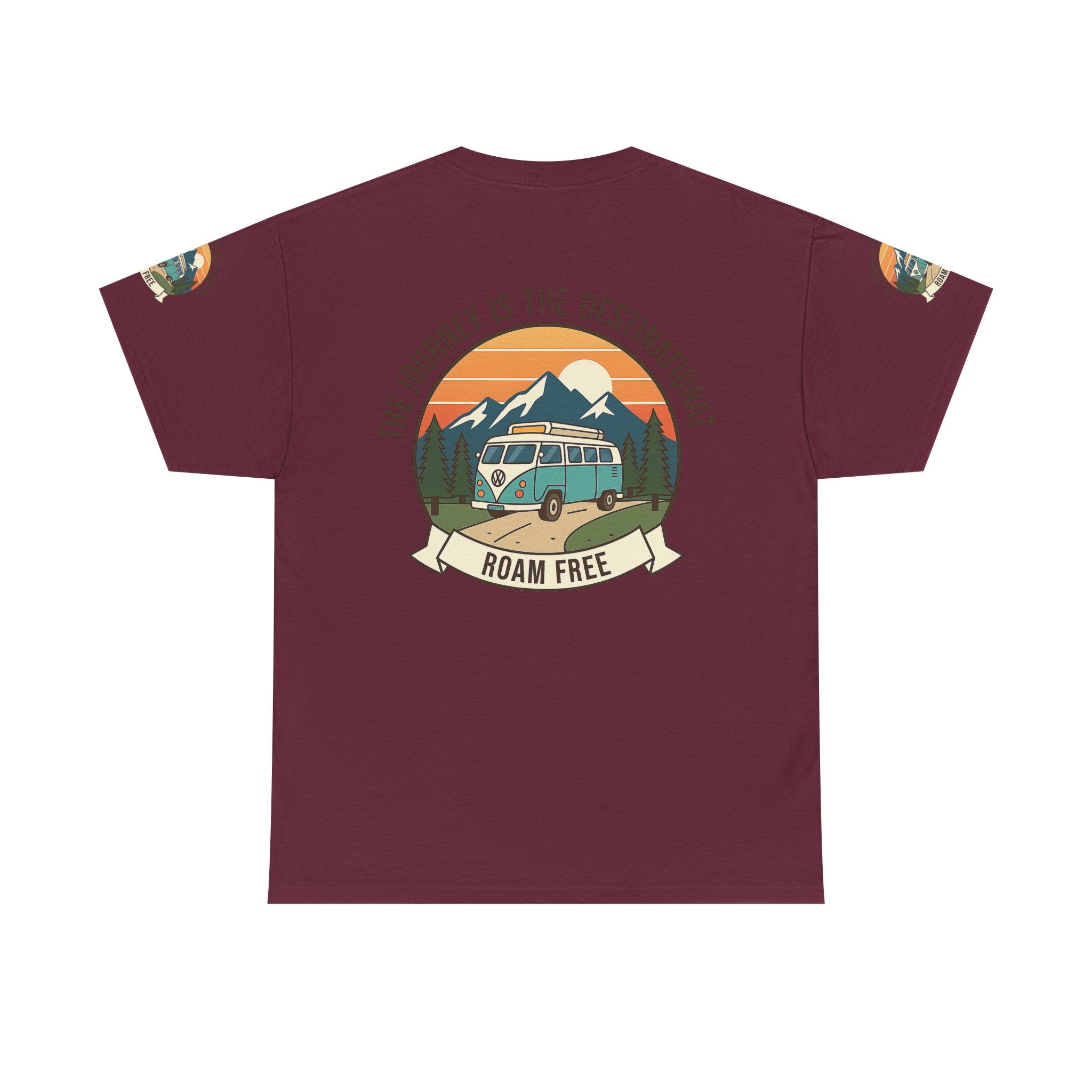 Unisex Heavy Cotton Tee — "The Journey Is The Destination" Roam Free Travel Shirt