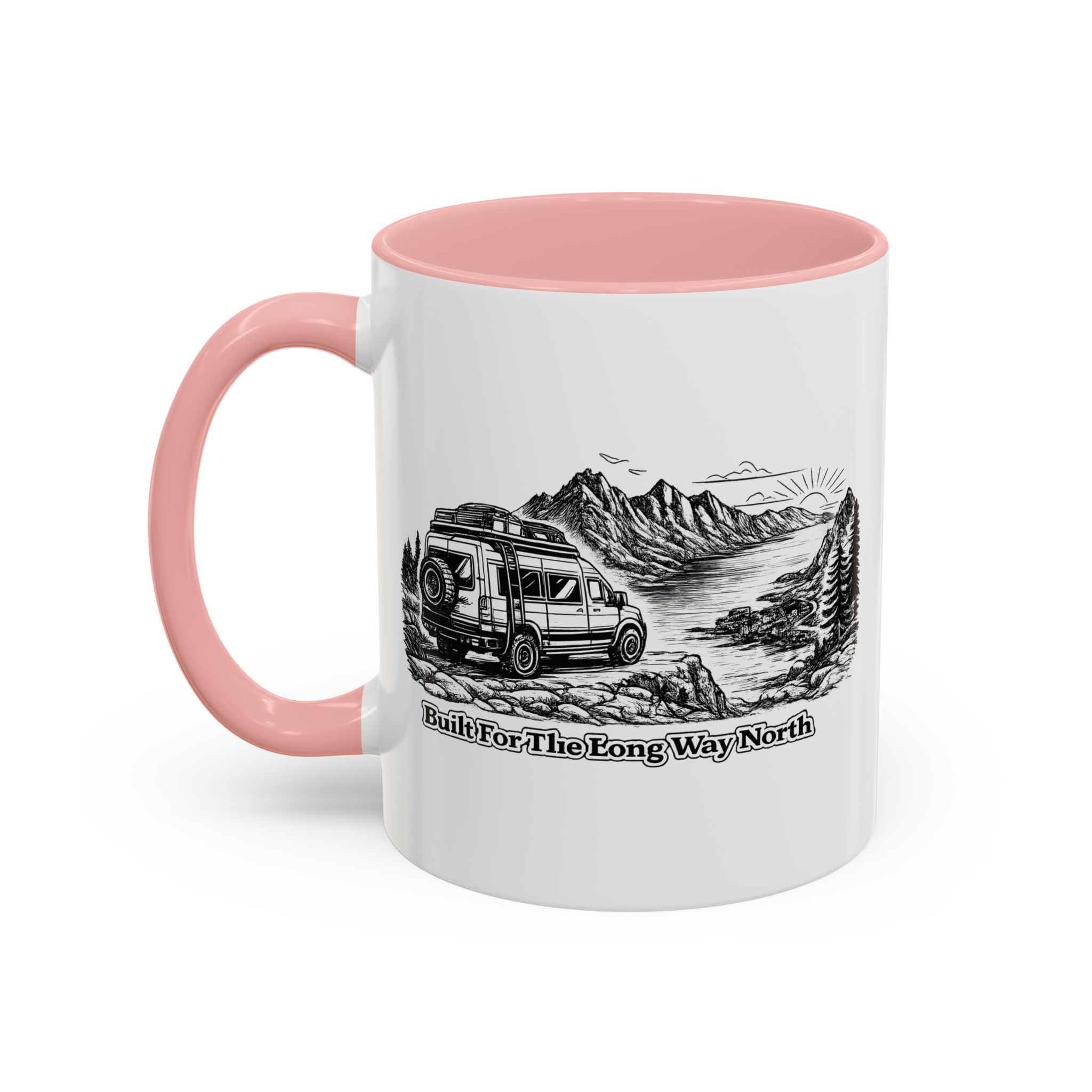 6666256656352795032_2048.jpeg Accent Coffee Mug (11, 15oz) — "Built For The Long Way North" Design Minimal-Line