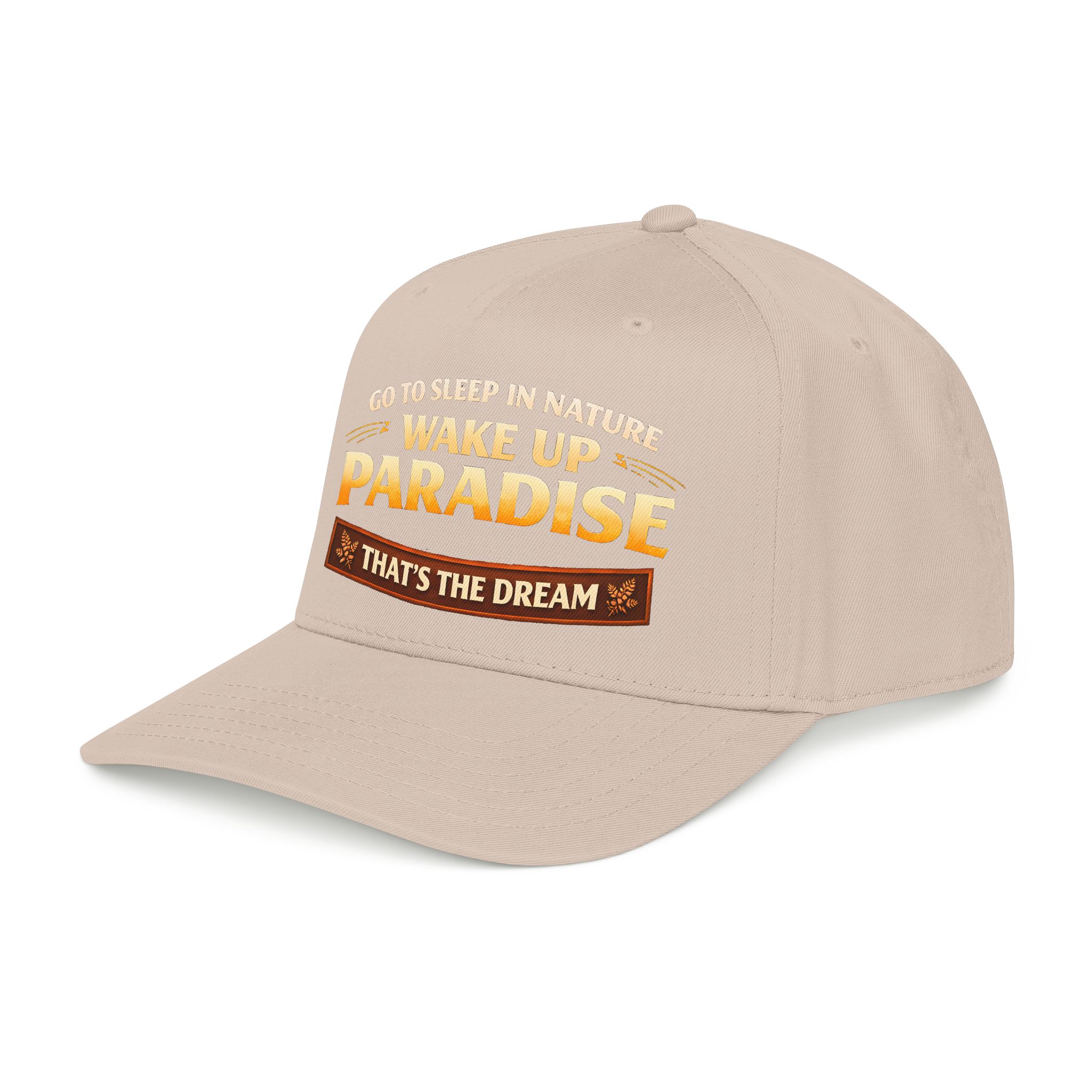 Baseball Cap - "Go sleep Nature-Wake Up Paradise" Design Scenic-Line