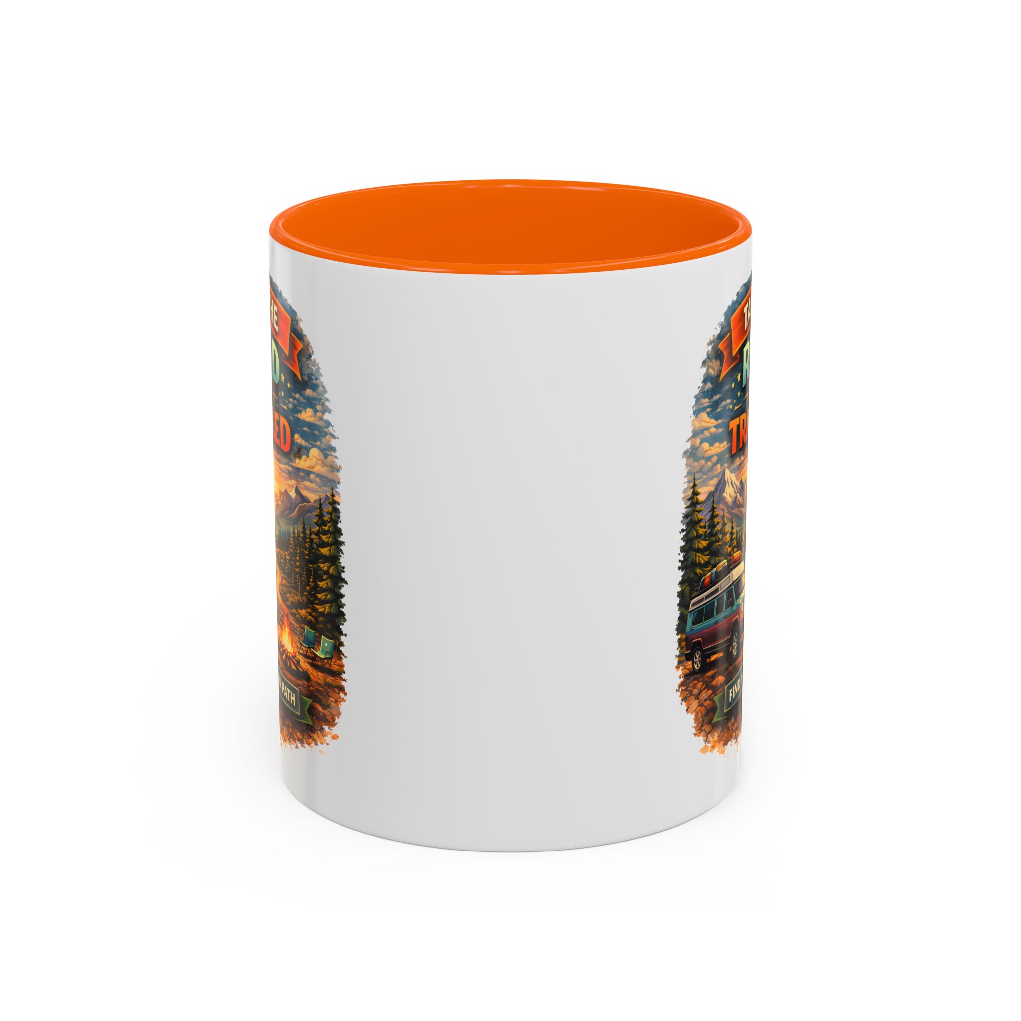 6672828779286555453_2048.jpeg Accent Coffee Mug (11, 15oz) — "Take The Road Less Traveled" Design Scenic-Line