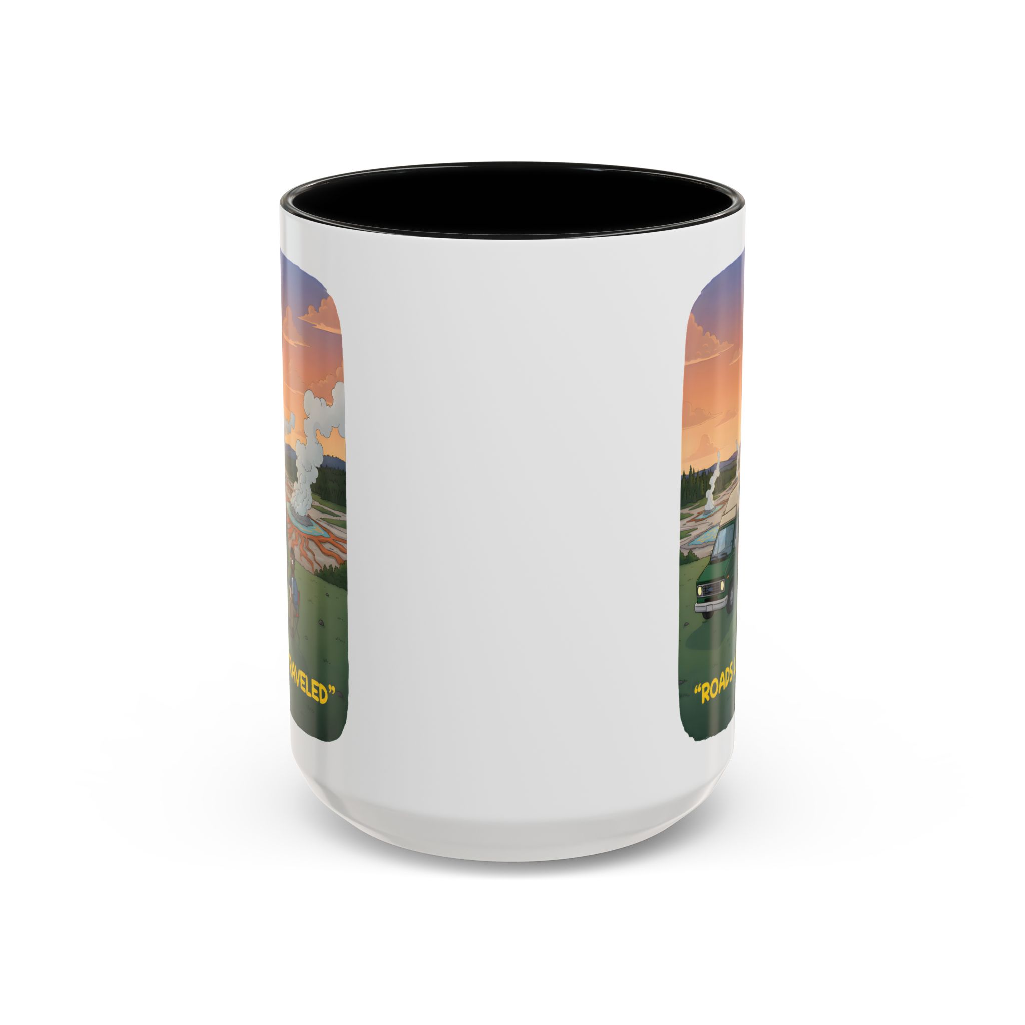 Accent Coffee Mug (11, 15oz) — "Roads Less Traveled" Design Sitcom-Line