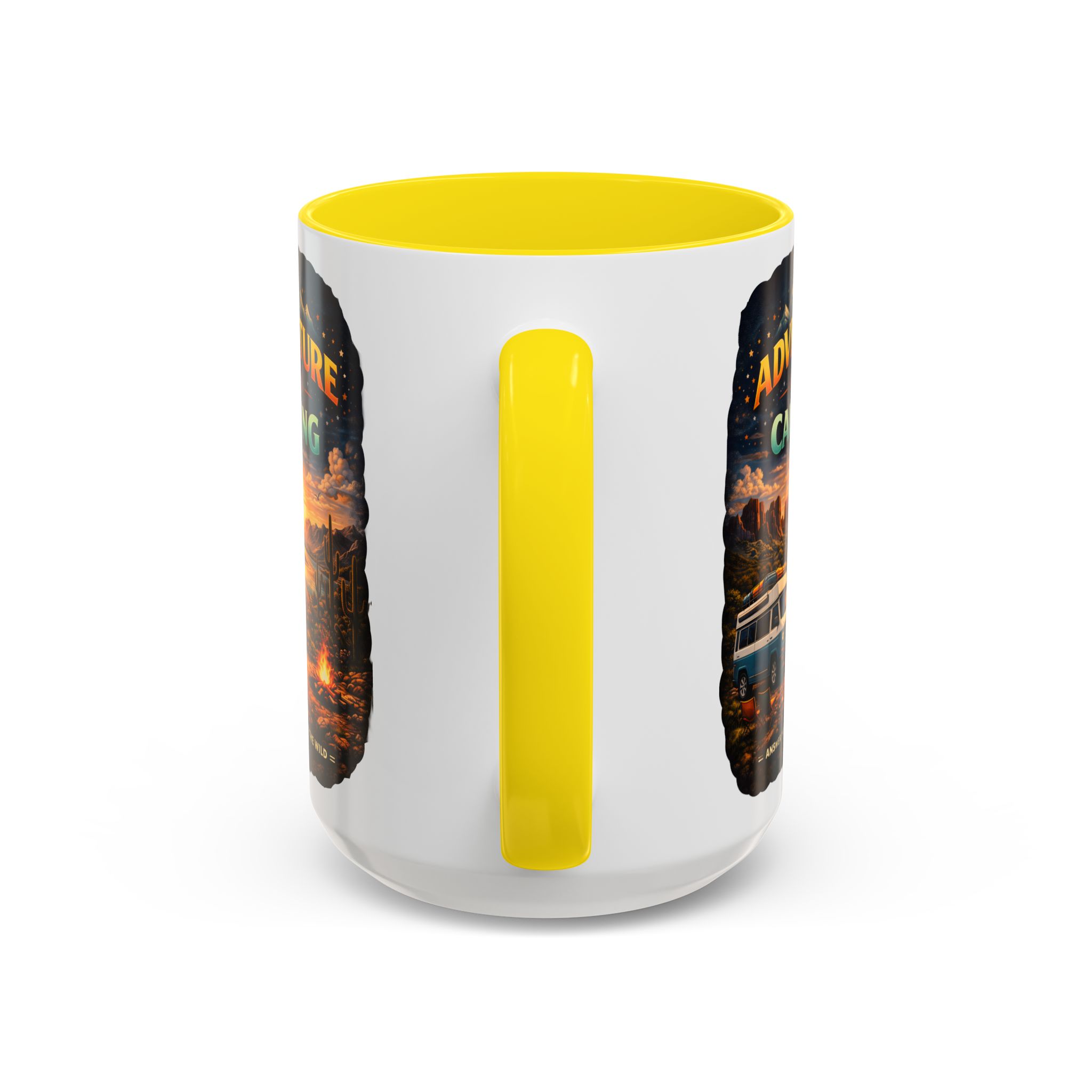 Accent Coffee Mug (11, 15oz) — "Adventure Is Calling" Design Scenic-Line