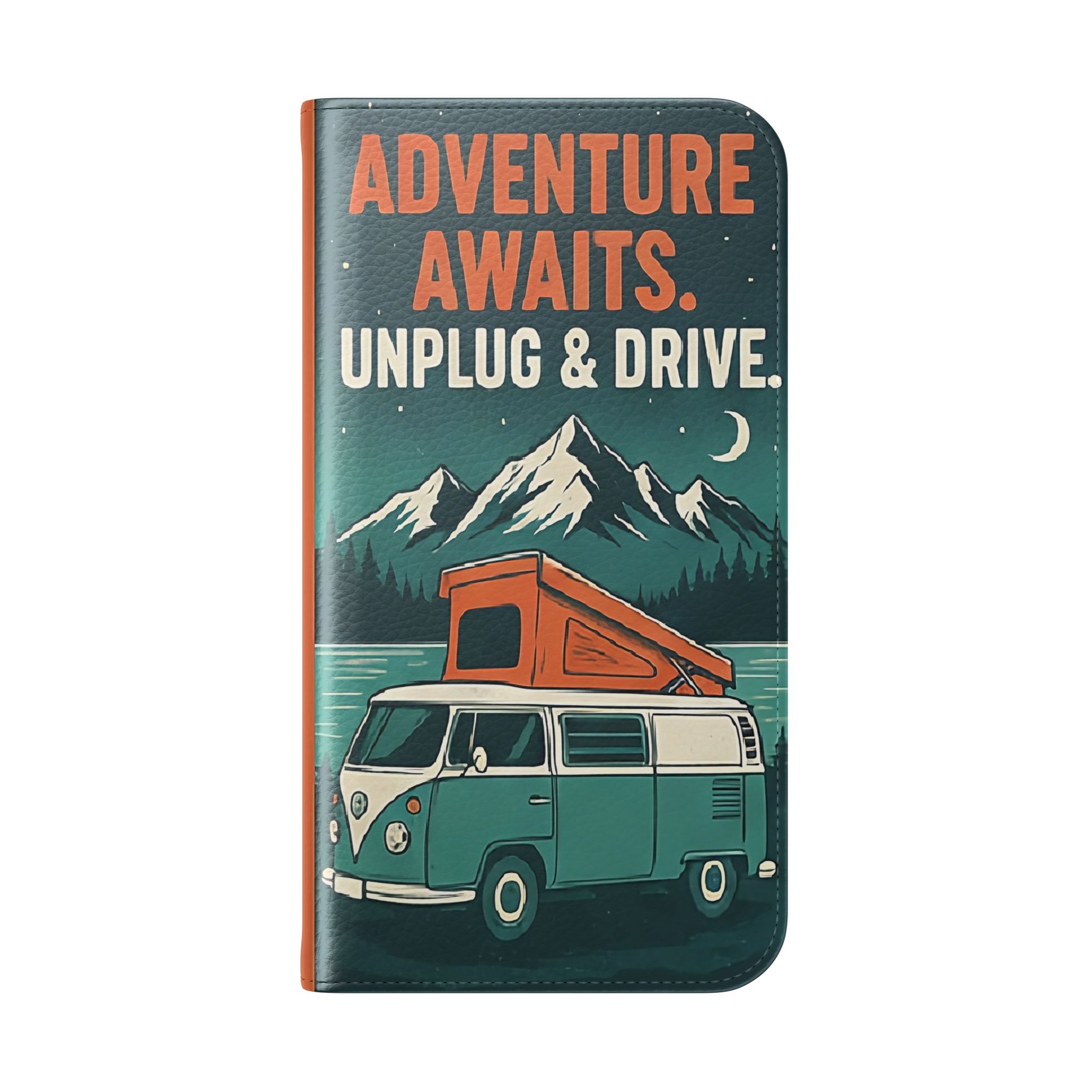 Flip Phone Case — "Adventure Awaits, Fuel Your Journey, Not the WiFi" Wallet Cover