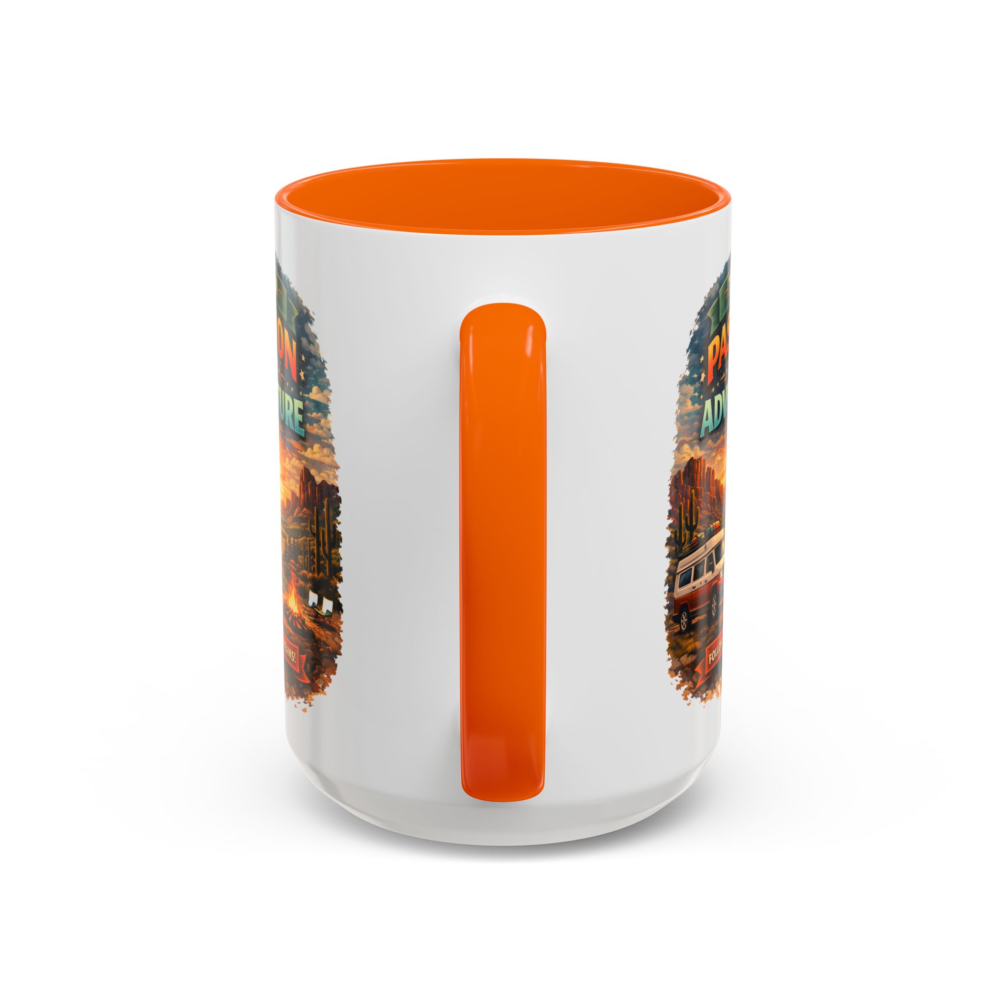 Accent Coffee Mug (11, 15oz) — "Turn Passion Into Adventure" Design Scenic-Line