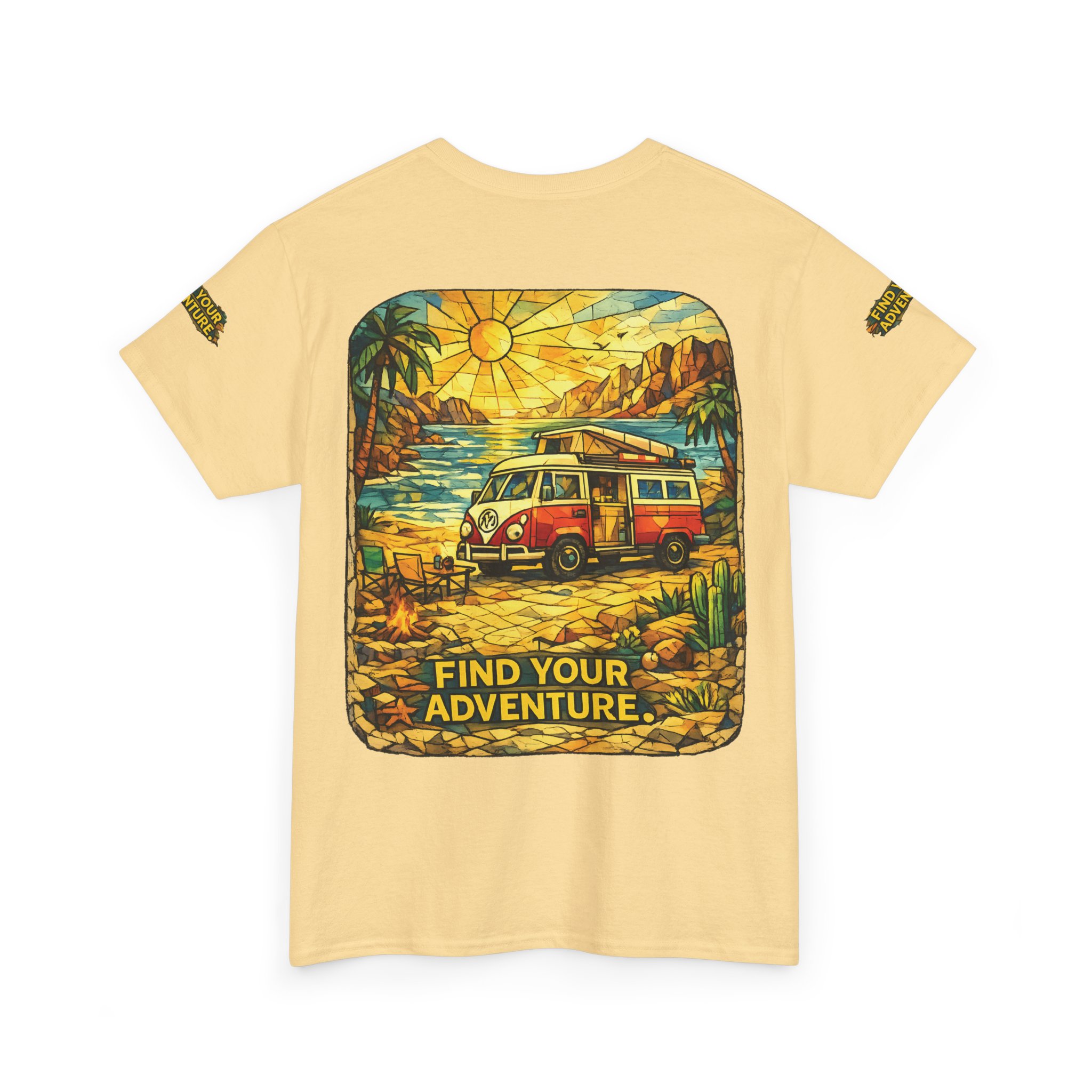 Unisex Heavy Cotton Tee — "Find Your Adventure" Design Cubic-Line