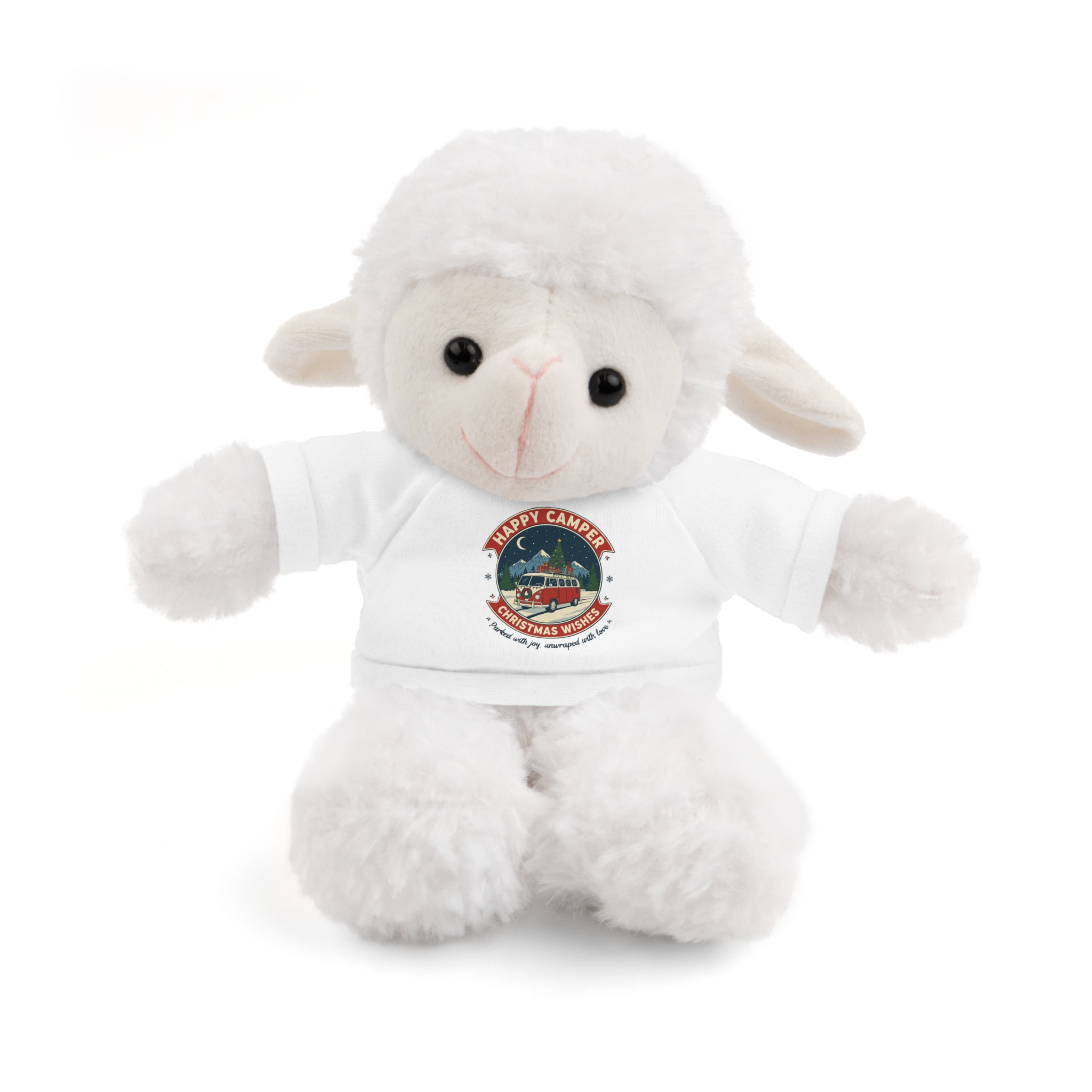 Happy Christmas Teddy Bear with 'Happy Camper Christmas Wishes' Tee