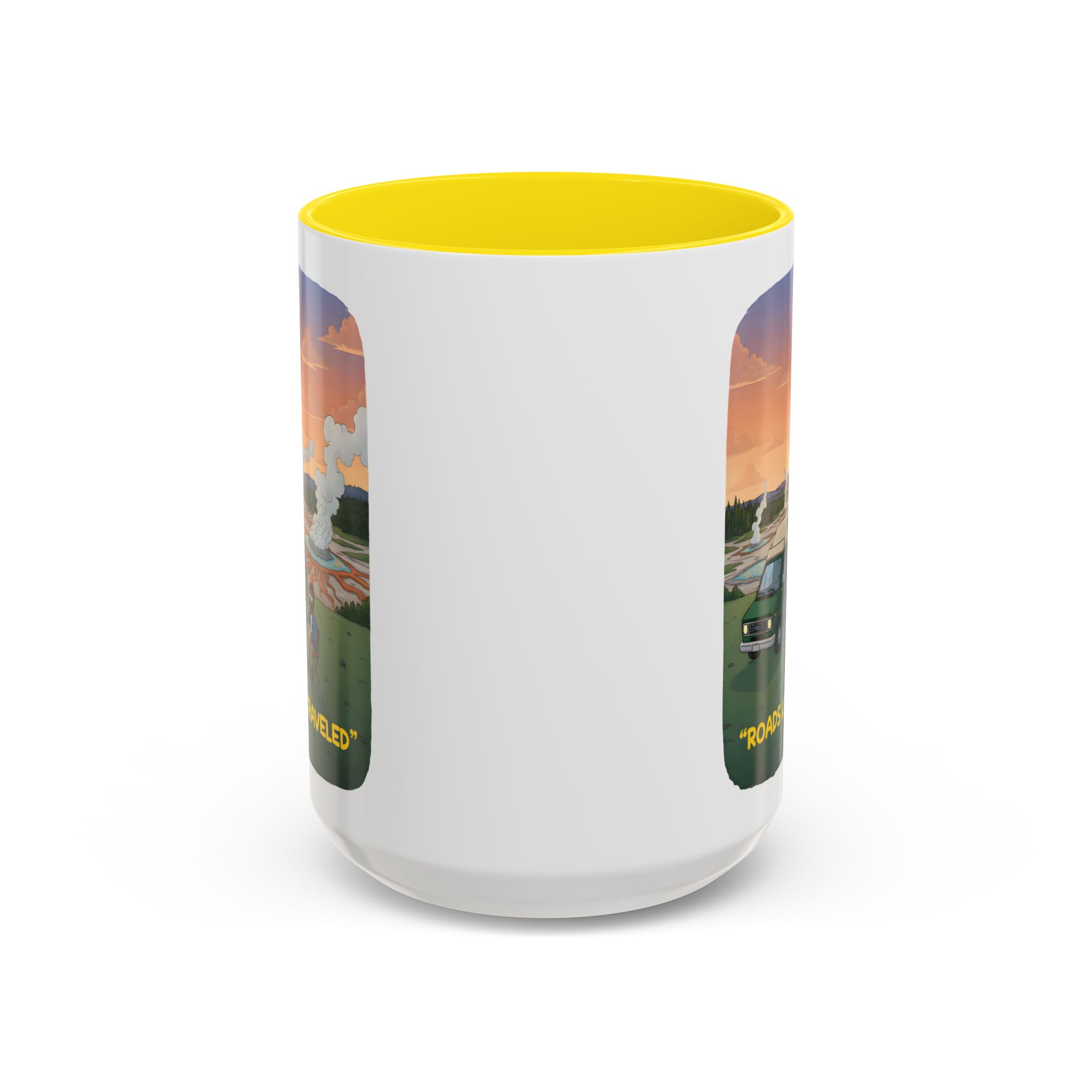 Accent Coffee Mug (11, 15oz) — "Roads Less Traveled" Design Sitcom-Line