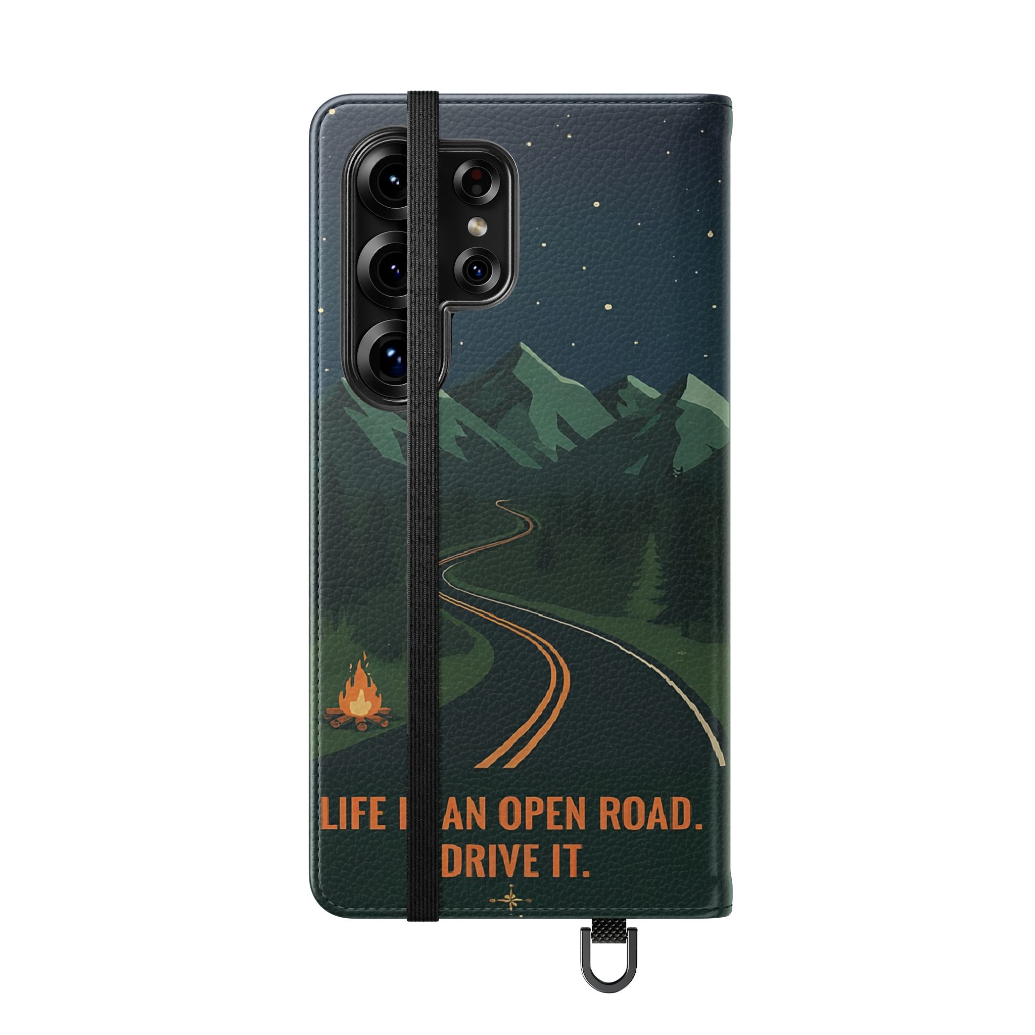 Flip Phone Case — "Roam More Worry Less - Life Is An Open Road" Phone Wallet