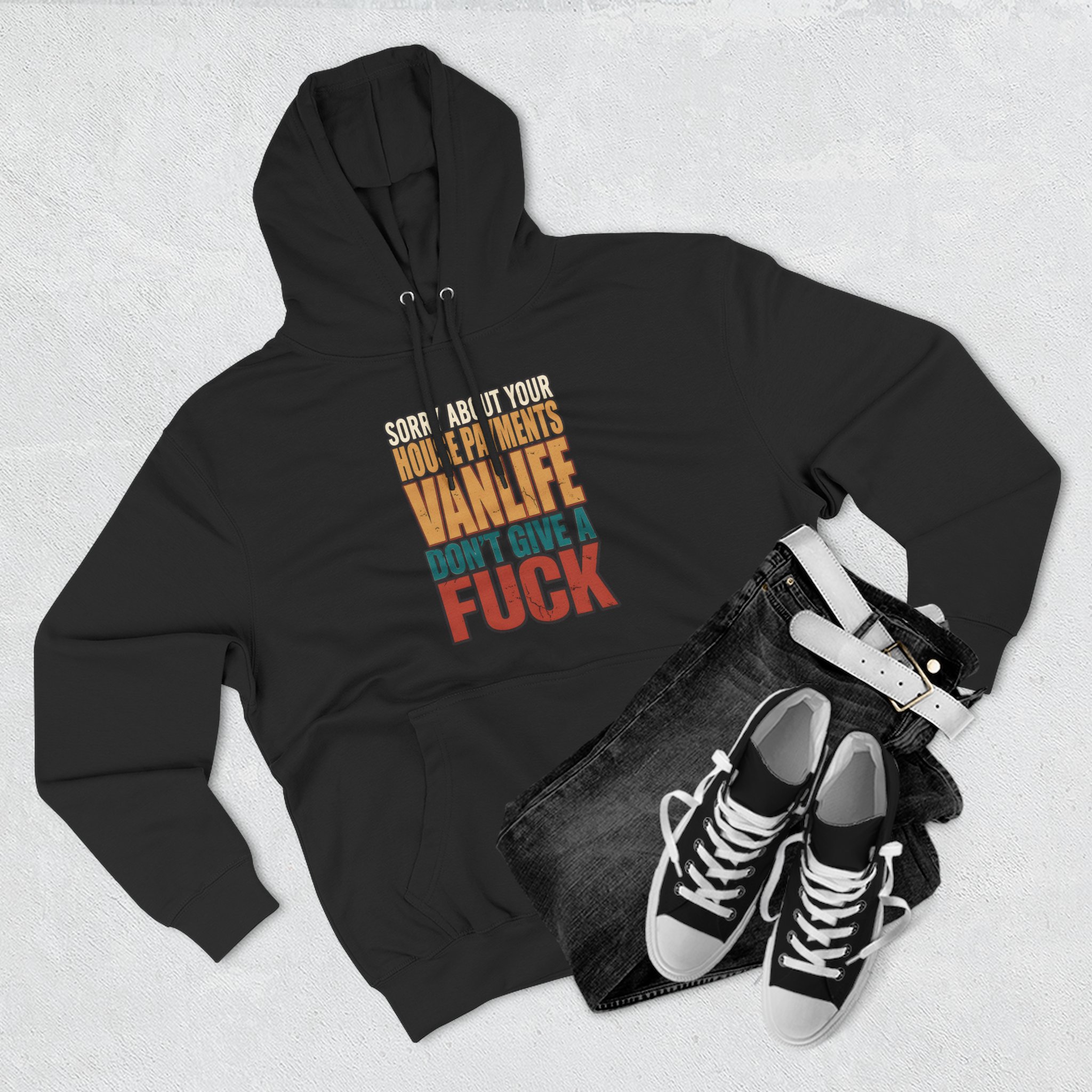 Three-Panel Fleece Hoodie - "Sorry About Your House Payments" Design F**K-Line