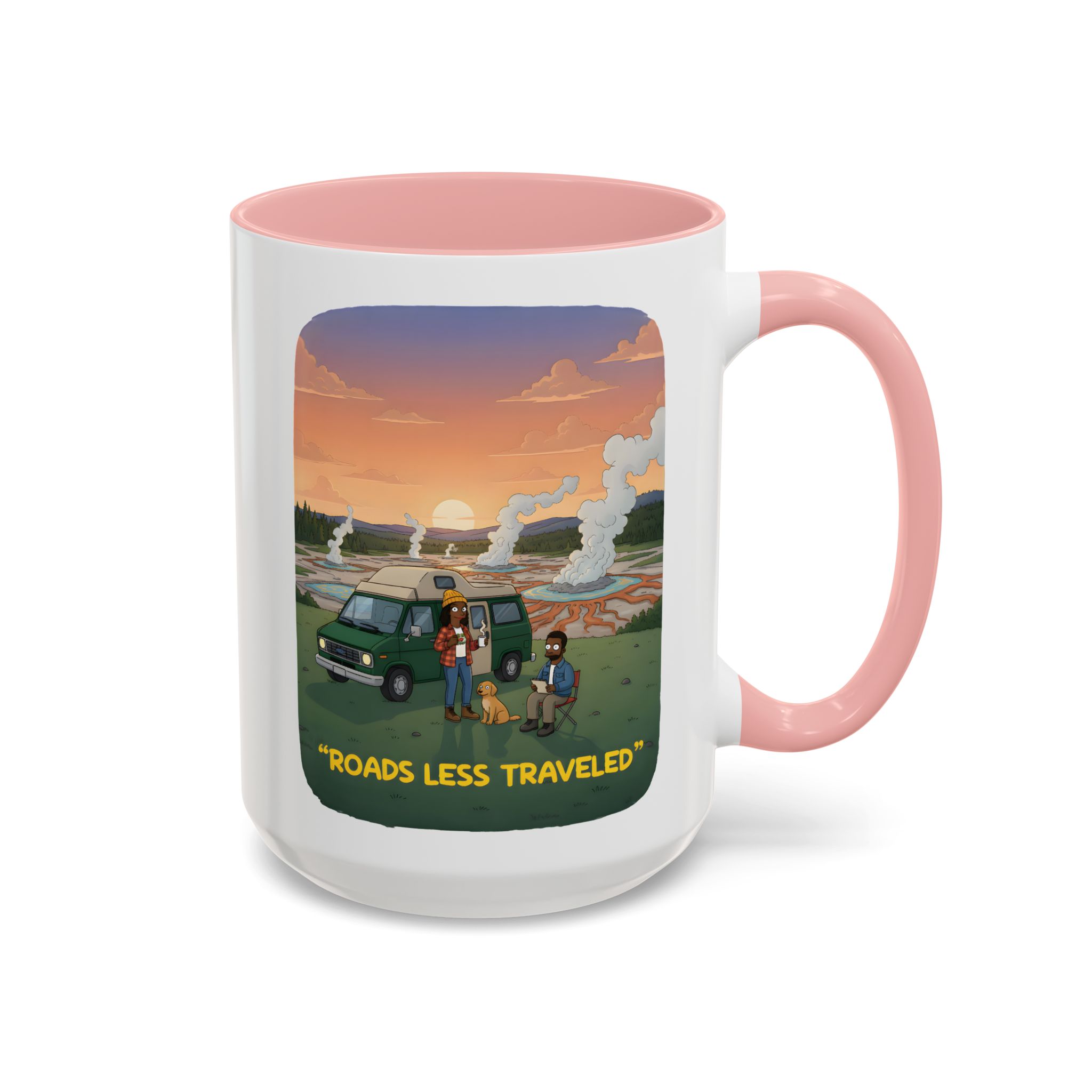 Accent Coffee Mug (11, 15oz) — "Roads Less Traveled" Design Sitcom-Line