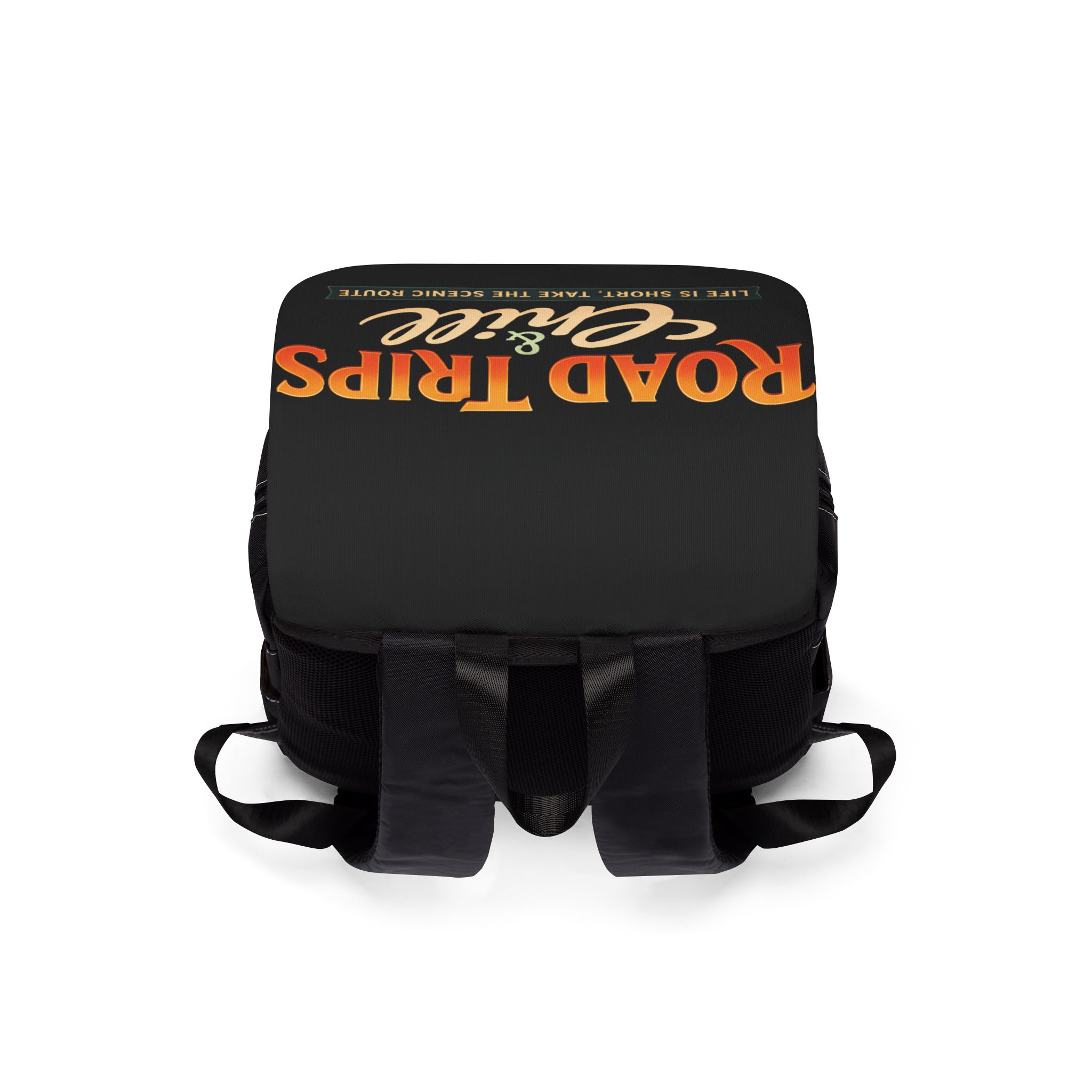 Unisex Casual Shoulder Backpack—"Road Trips And Chill" Design Scenic-Line(Campervan)