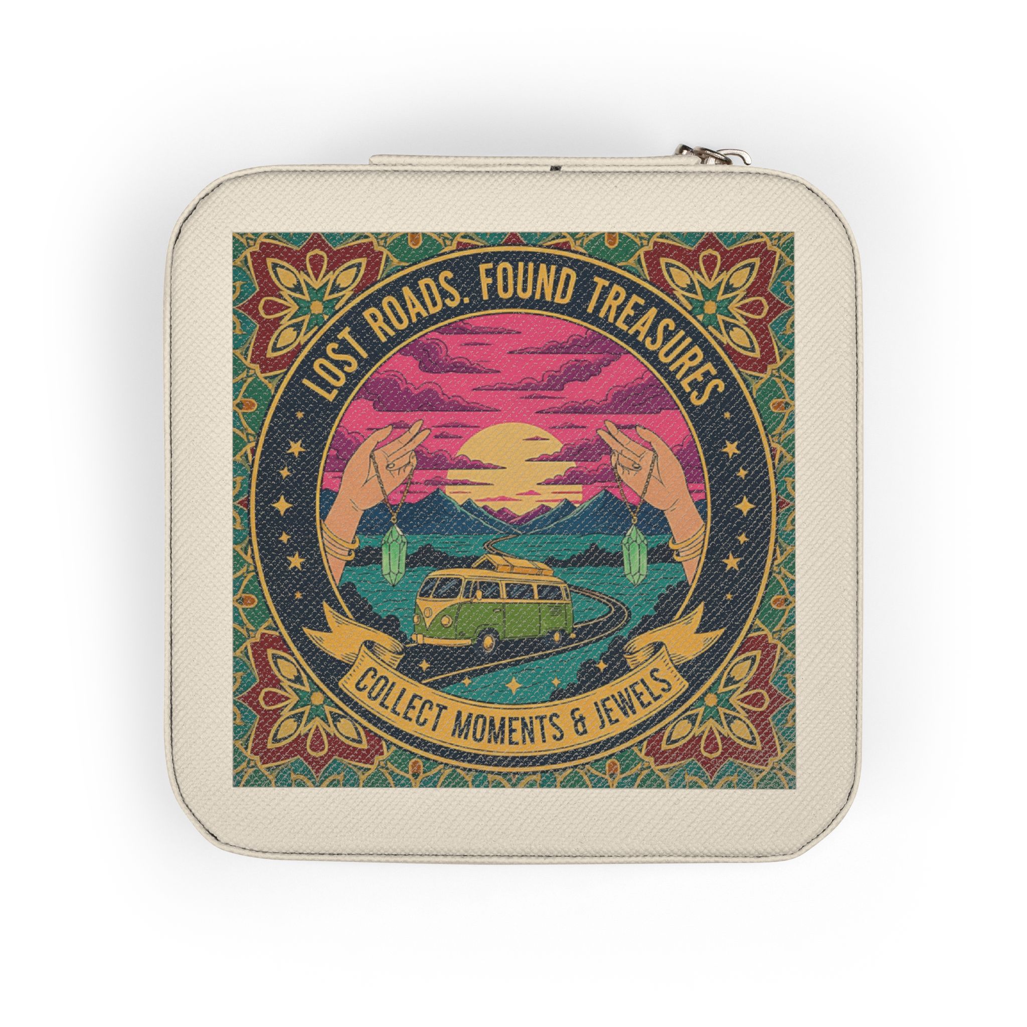 Jewelry Travel Case — Retro Camper Sunset Design