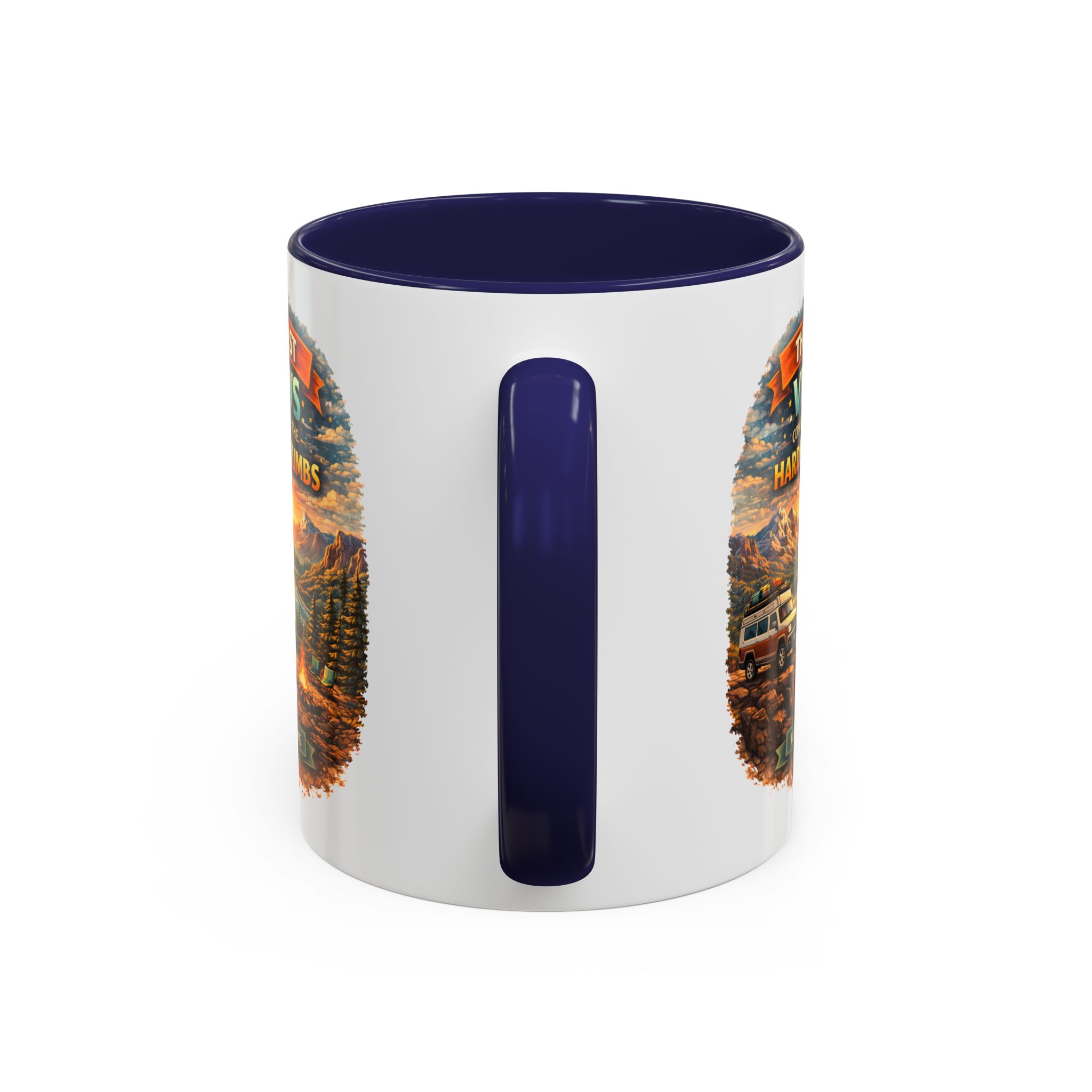 Accent Coffee Mug (11, 15oz) — "The Best Views" Design Scenic-Line