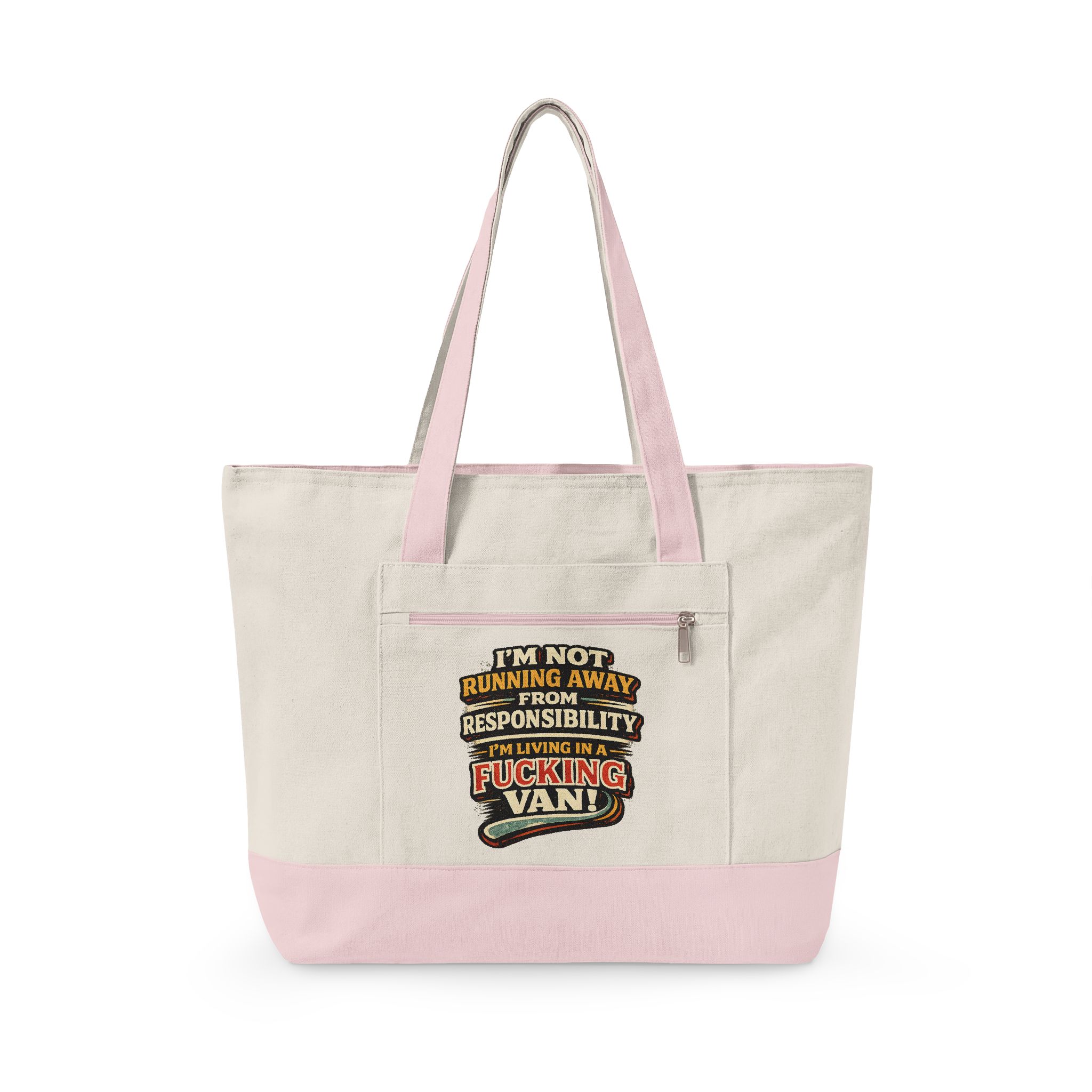 6760669709369109801_2048.jpeg Zippered Canvas Tote — "Im Not Running Away" (Design F**K-Line)