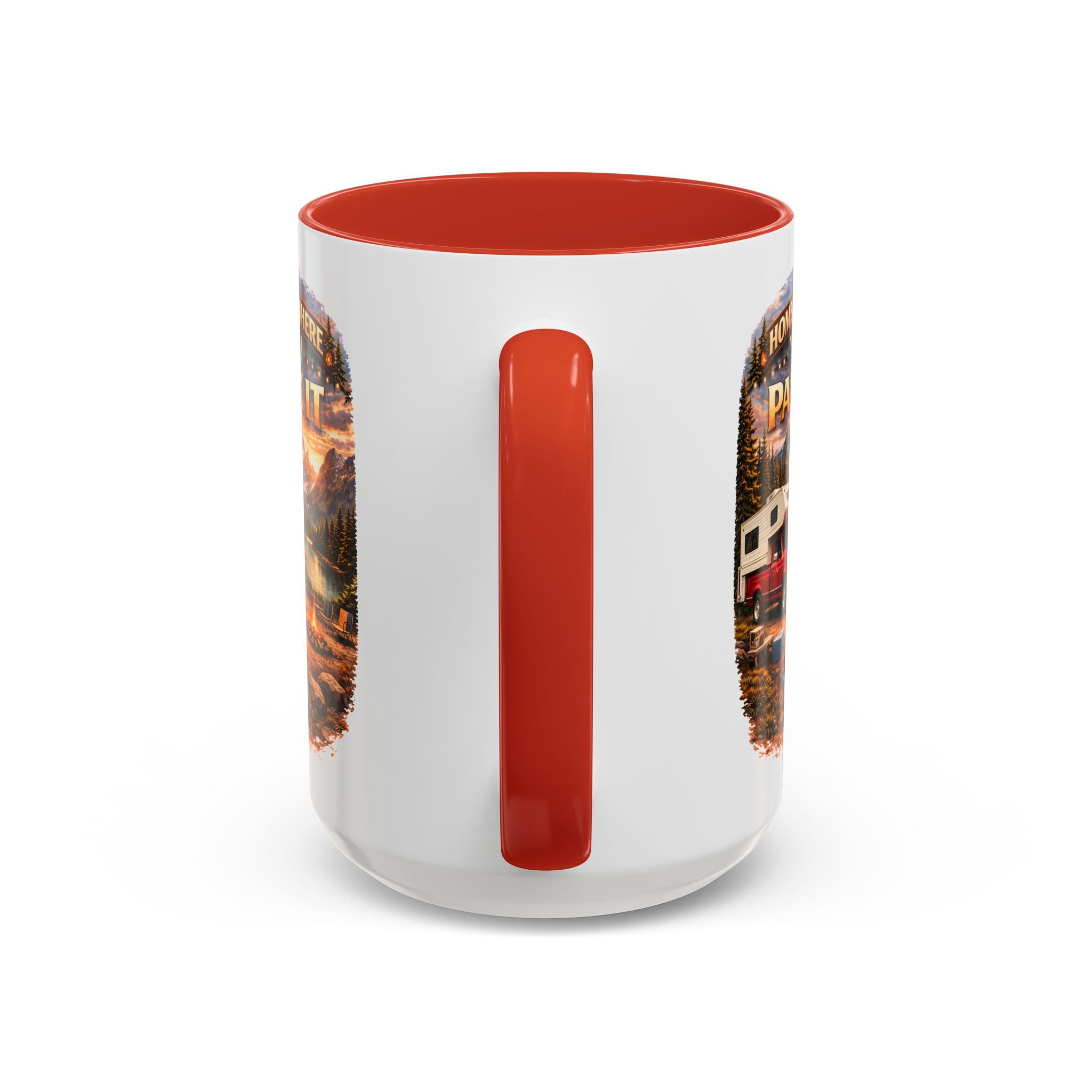 Accent Coffee Mug (11, 15oz) — "Home Is Where You Park It" Design Scenic-Line