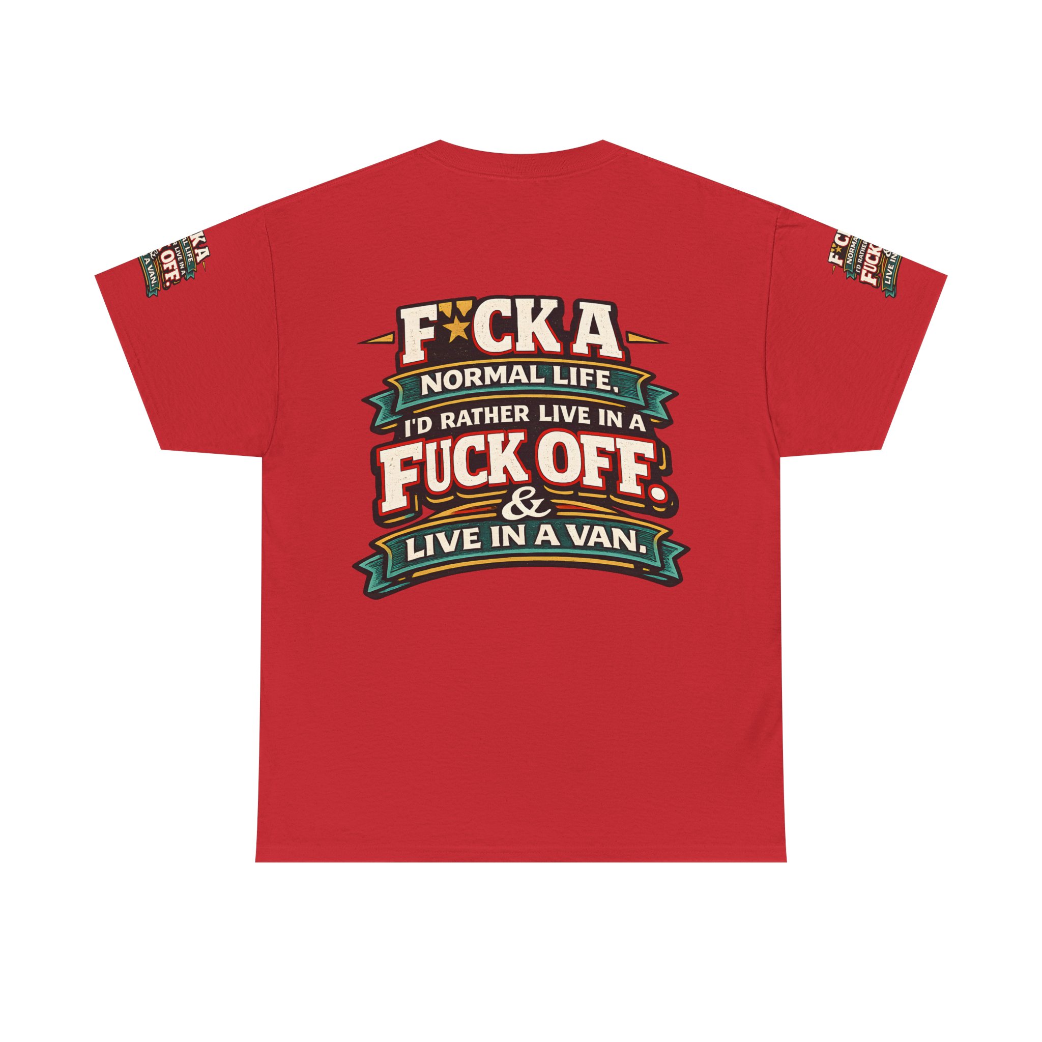 Unisex Heavy Cotton Tee — "Fuck A Normal Life" Design F**K-Line