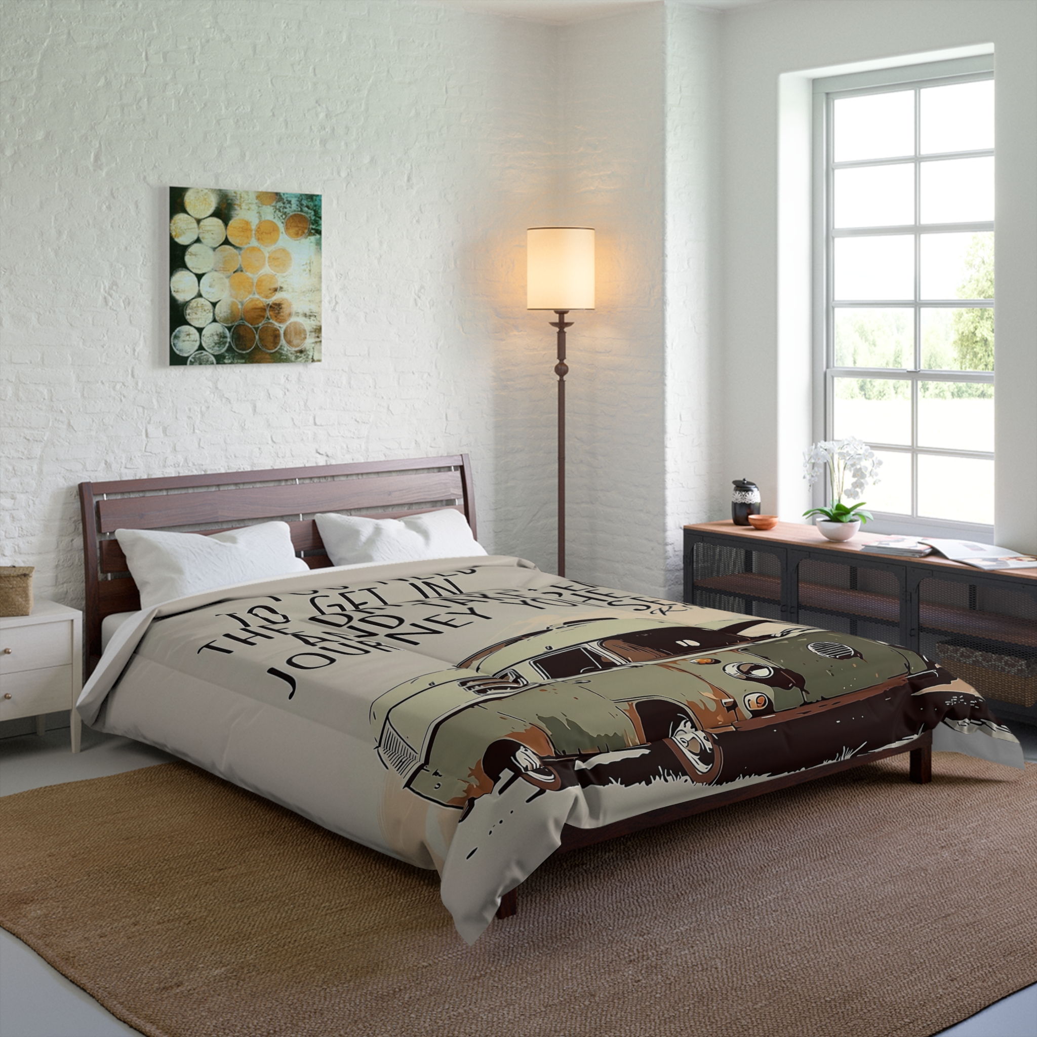 Comforter – "Sometimes You Need to Get in the Driver's Seat" Inspirational Travel Bedding