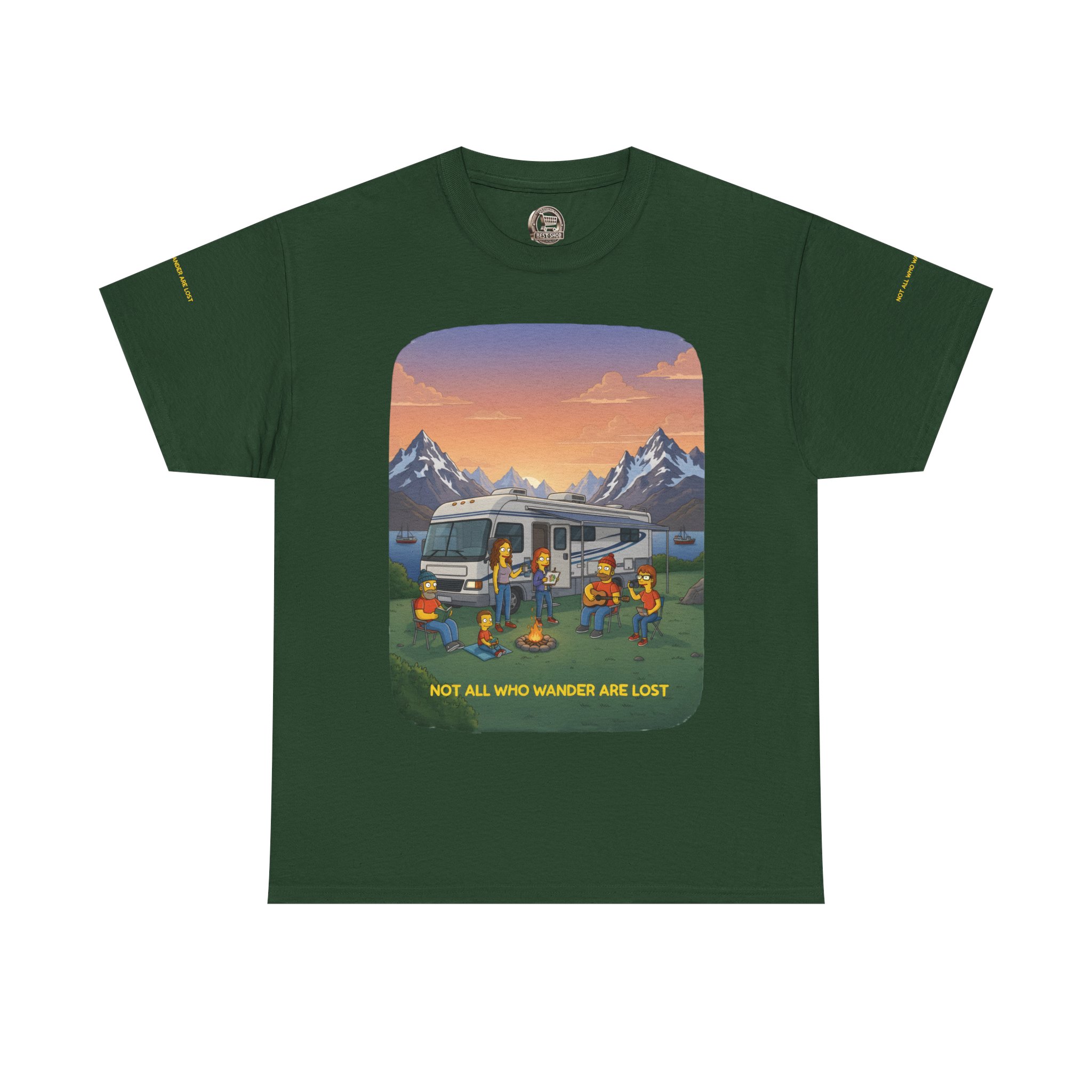 Unisex Heavy Cotton Tee — "Not All Who Wander Are Lost" Design Sitcom-Line